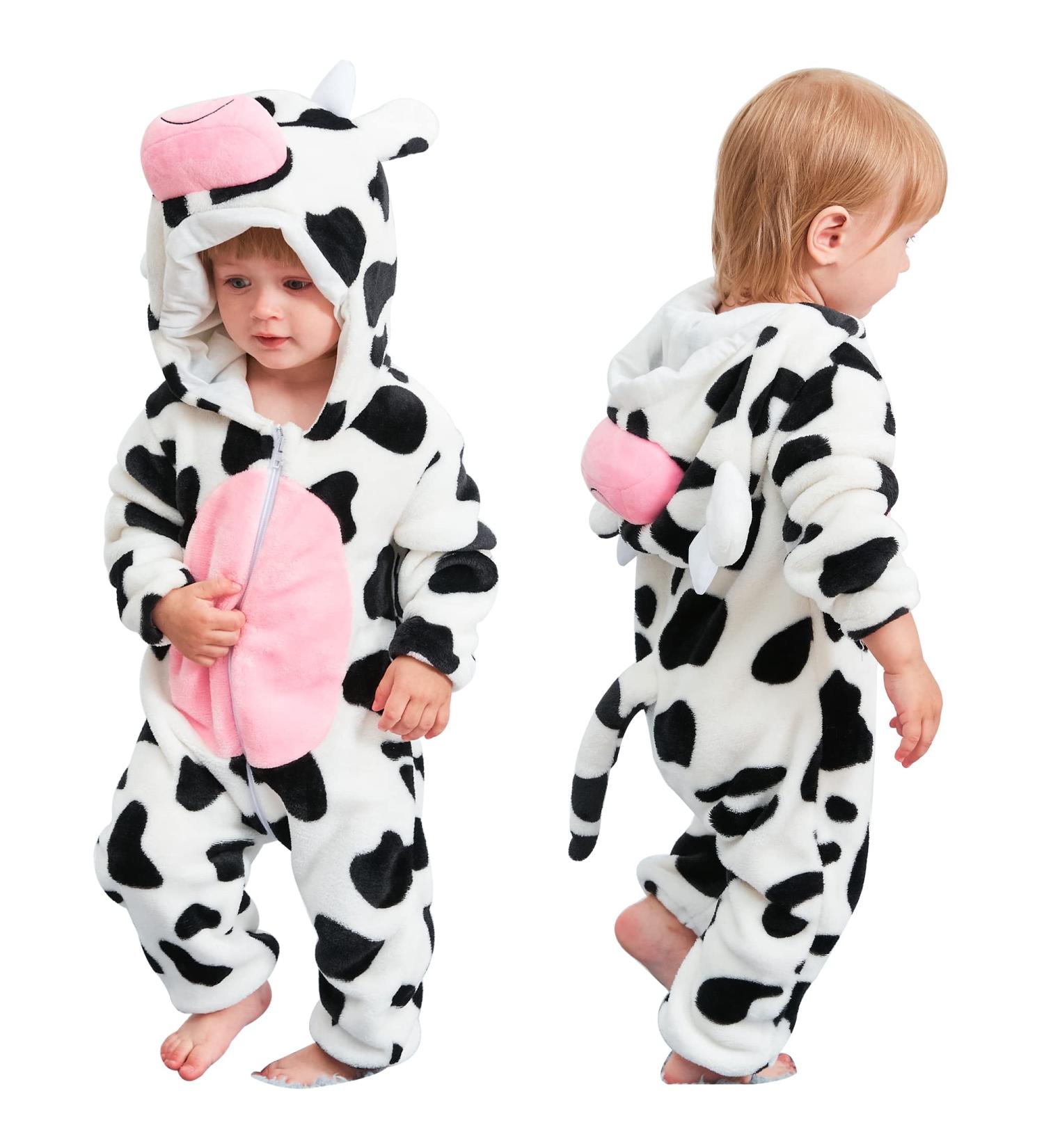 COOKY.D Unisex Winter Hooded Romper Jumpsuit | 2-36 Months | Cow Design - Buy Online on GoSupps.com