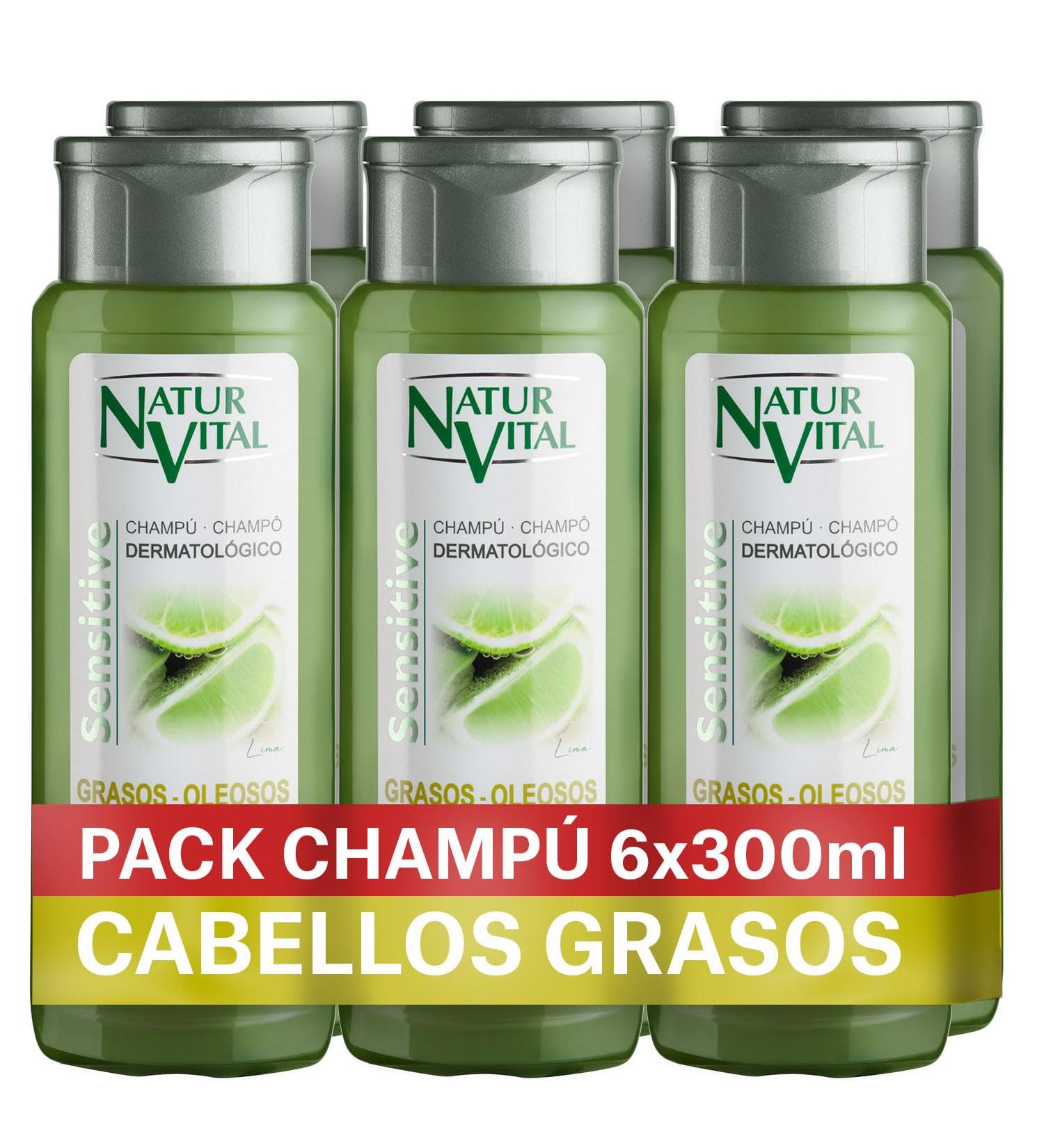  NaturVital NaturVital 6-pack of shampoos for oily sensitive hair paraben and silicone free natural dermatologically tested for atopic and sensitive skin for men and women 6 x 300 ml - Buy Online on GoSupps.com