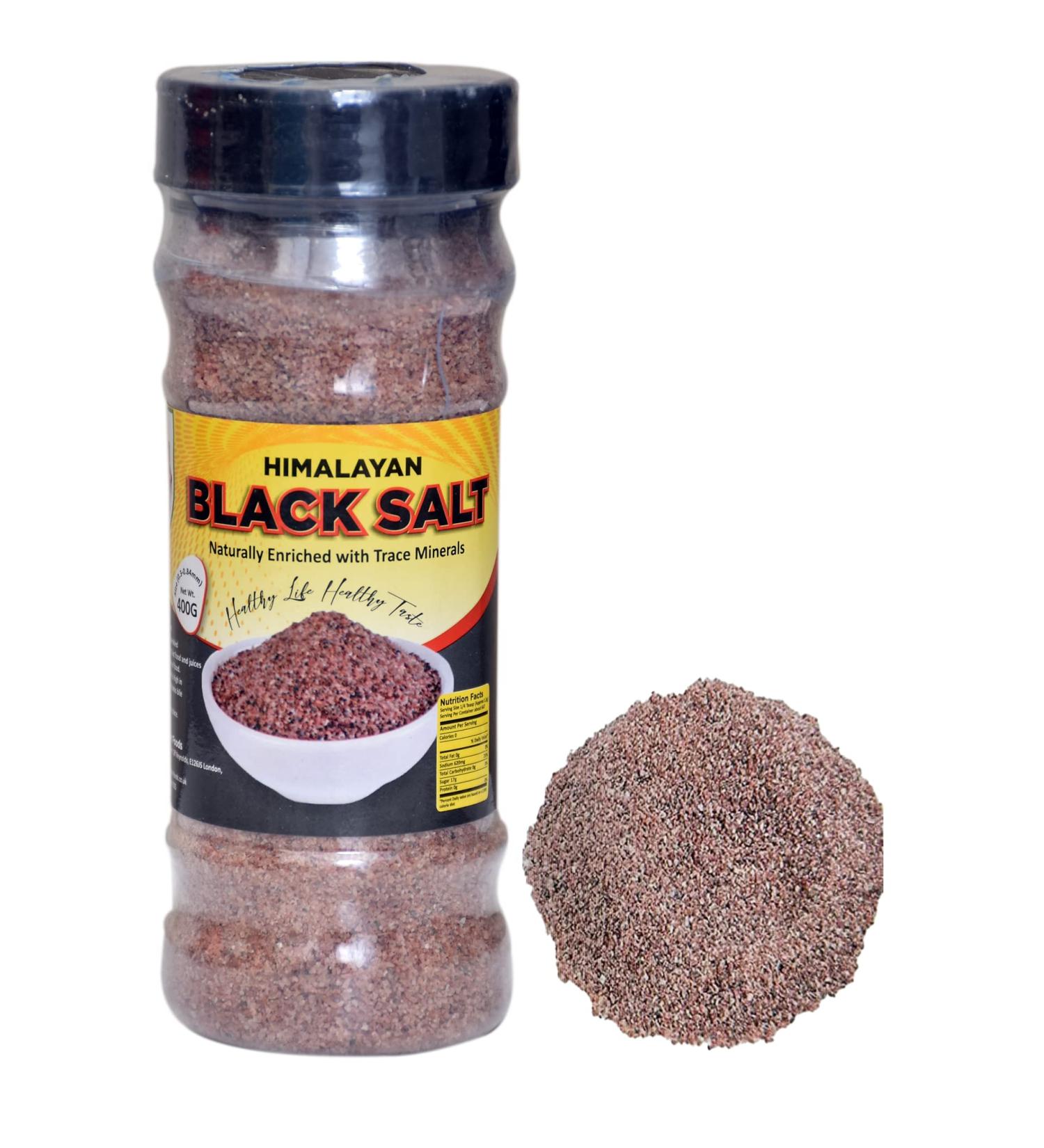 Premium 400G Himalayan Black Salt Fine | Kala Namak for Seasoning & Cooking | Vegan-Friendly +84 Minerals - Buy Online on GoSupps.com