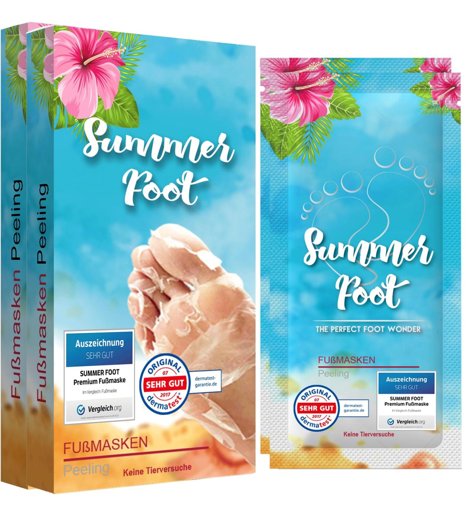 Premium Summer Foot Mask Socks - 2 Pairs of Dermatologically Tested Cornea Foot Care Masks for Soft Feet - Buy Online on GoSupps.com