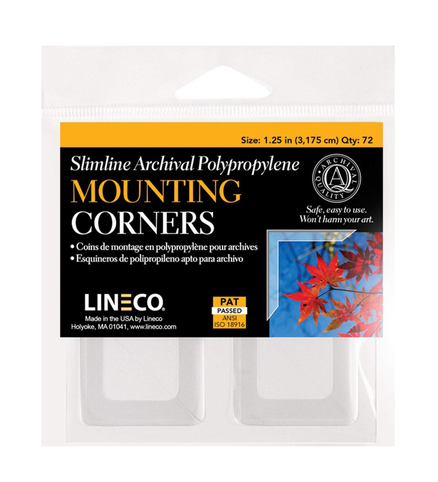 Lineco 1.25 Slimline Polypropylene Mounting Corners - Pack of 72 | Self Adhesive, Pressure Sensitive & Non-Yellowing | Perfect for Mounting Pictures, Scrapbooking, DIY & Display | Pack of 1 - Buy Online on GoSupps.com