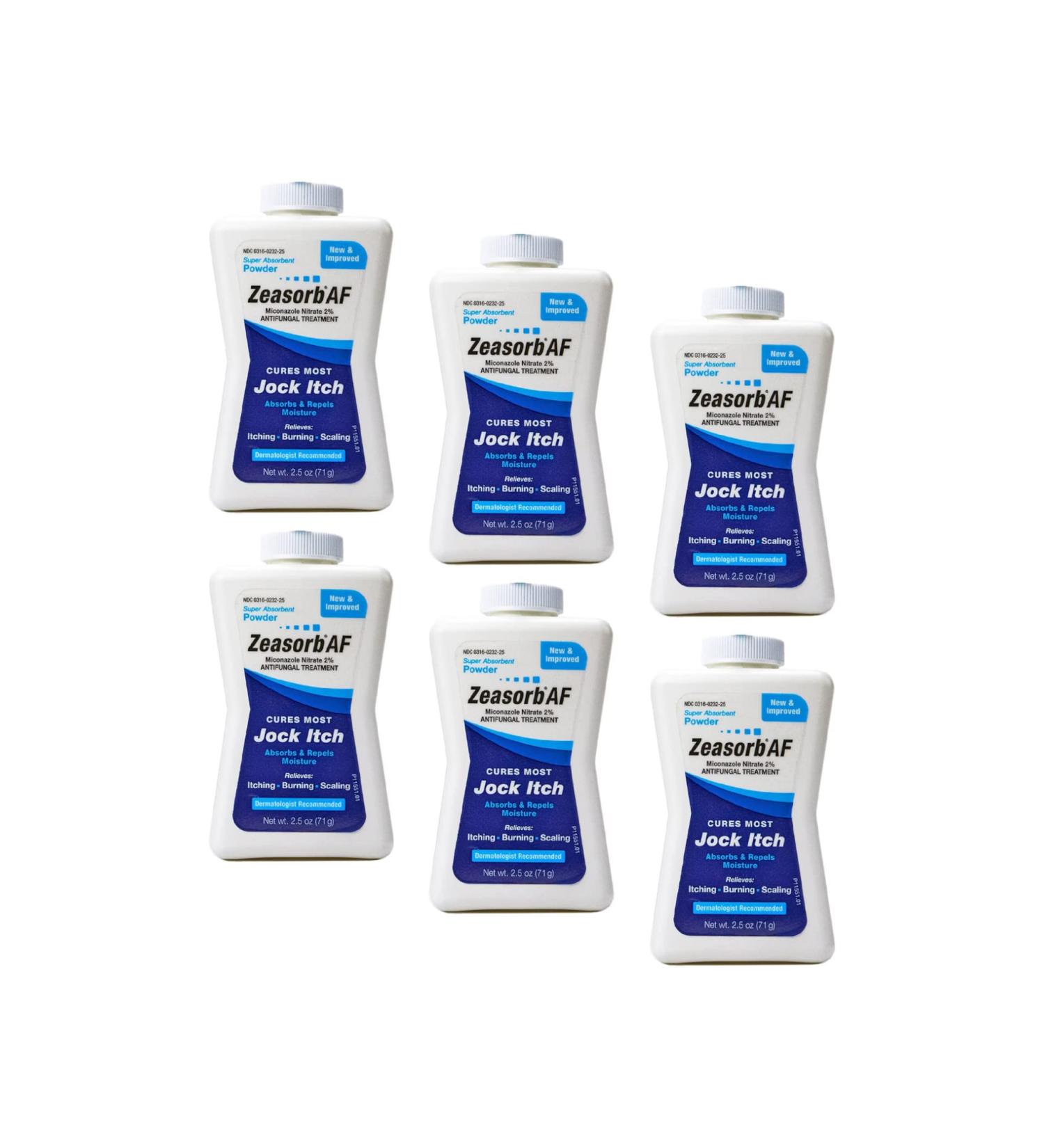 Zeasorb Antifungal Treatment Powder Jock Itch - 2.5 oz (Pack of 6) | Fast Relief for Fungal Infections - Buy Online on GoSupps.com