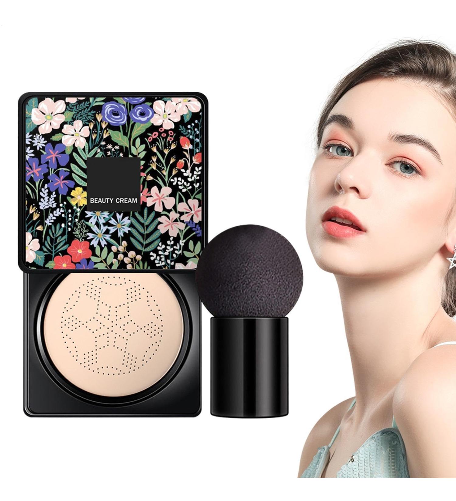 Mushroom Head Foundation Air Cushion Concealer - Long-Lasting BB Cream Foundation | Air Cushion Cream Concealer Moisturizing and Brightening Liquid - Buy Online on GoSupps.com