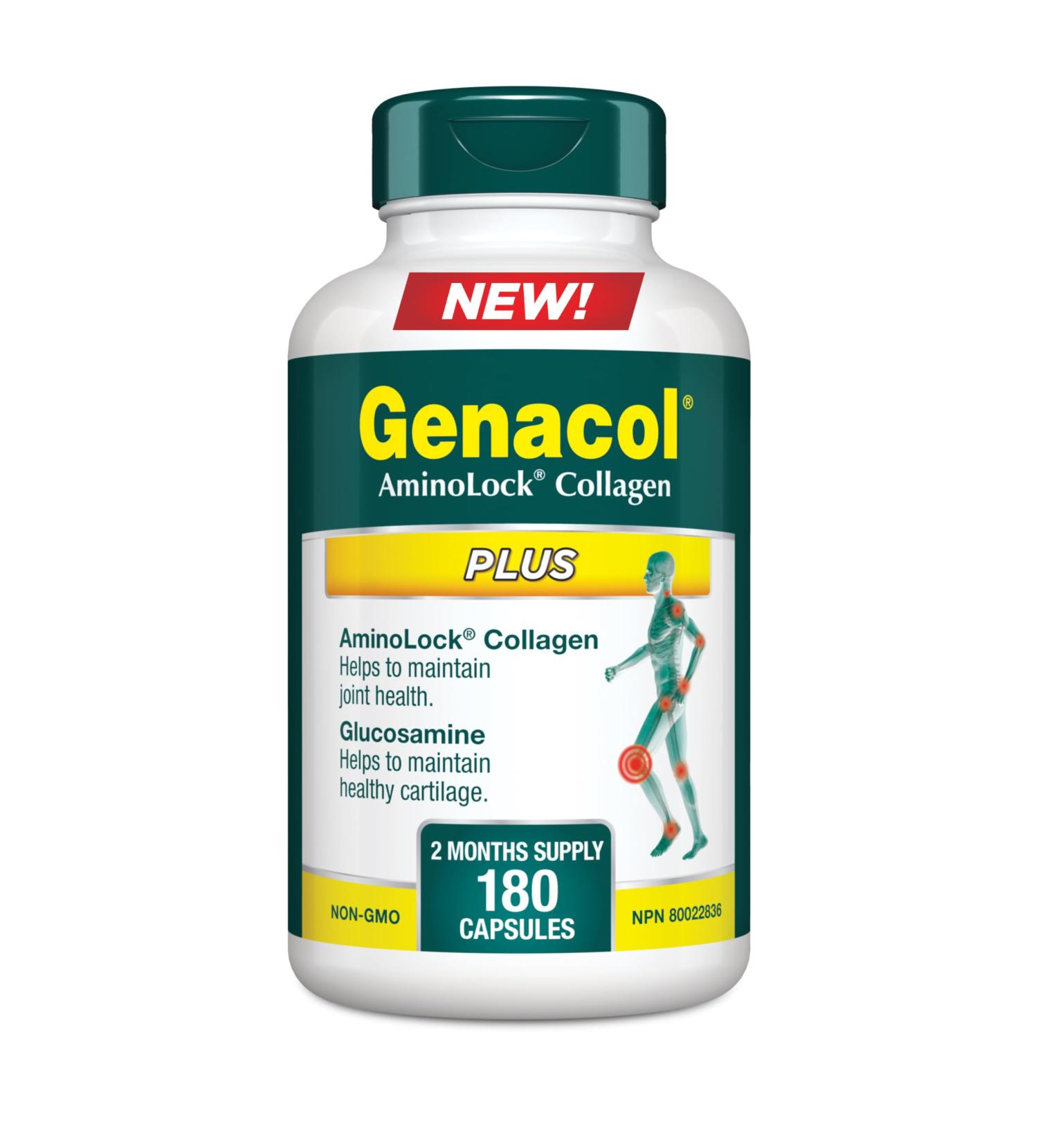 Genacol Glucosamine and Collagen Supplement | Support Joint Health and Helps Relieve Joint Pain in Hips Shoulders Ankles and Knees |GENACOL PLUS 180 Capsules 180 count (Pack of 1) - Buy Online on GoSupps.com