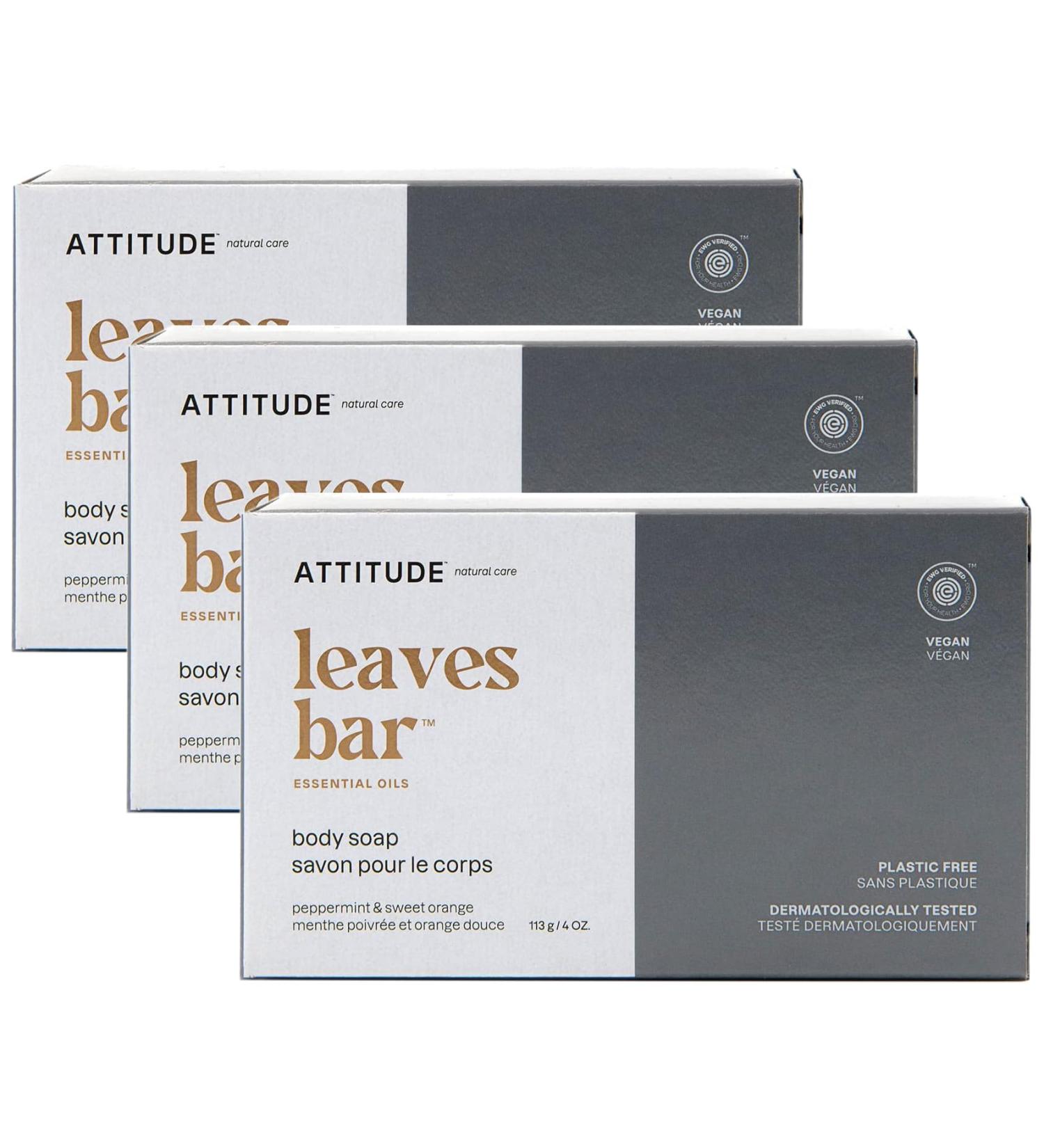 ATTITUDE Bath and Shower Body Soap Bar EWG Verified Plastic-free Plant and Mineral-Based Ingredients Vegan and Cruelty-free Personal Care Products Orange Cardamom 4 Ounces (Pack of 3) - Buy Online on GoSupps.com
