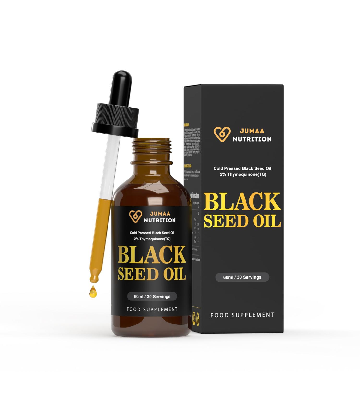 Black Seed Oil | 100% Pure Cold Pressed Turkish Black Seeds | Dropper | High TQ | 60ml - Buy Online on GoSupps.com