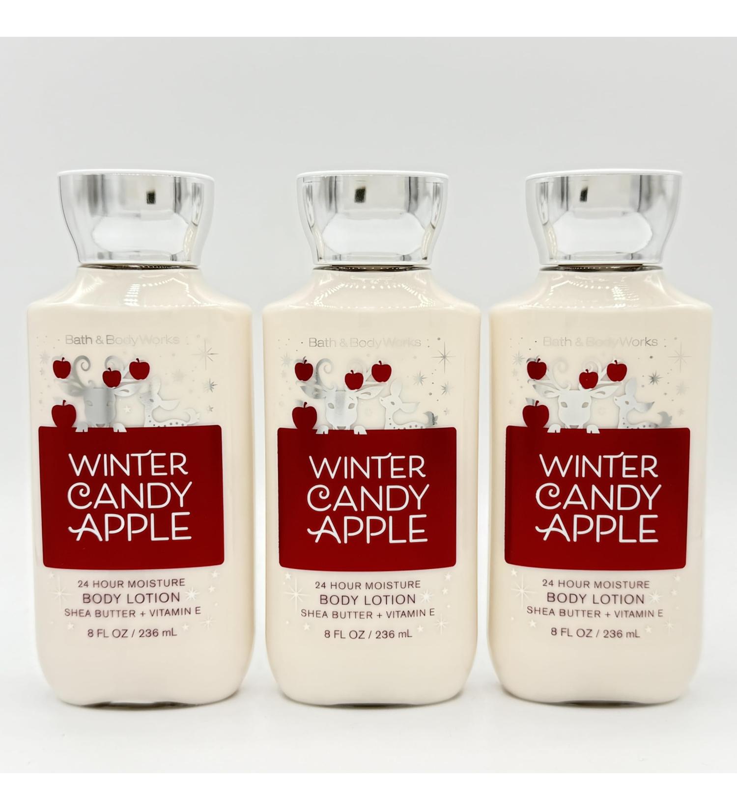 Bath & Body Works Winter Candy Apple 8-Ounce Body Lotion 3-Piece Set