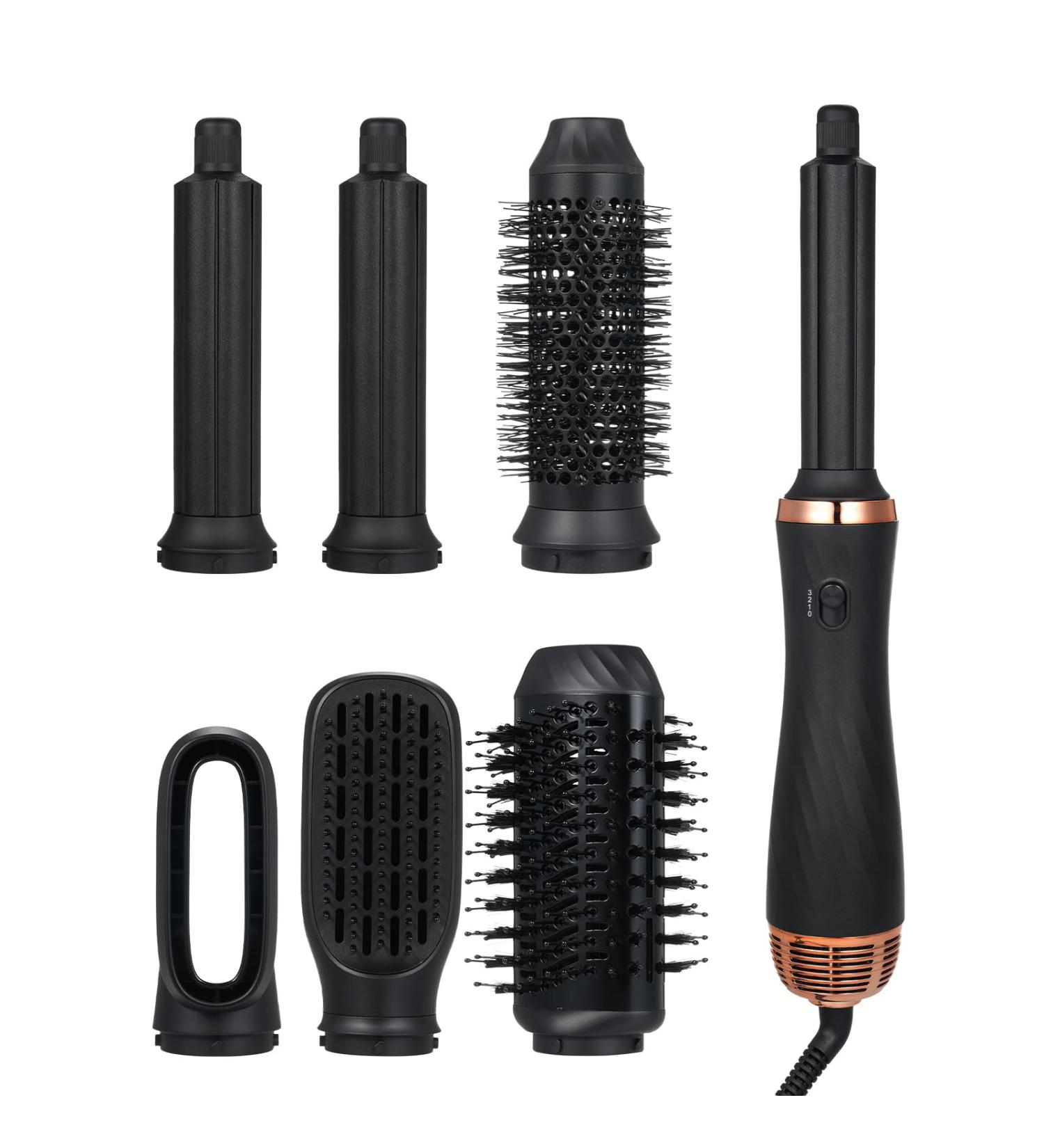 Warm Air Brush Set - 6-in-1 Airstyler Ionic Styler Brush & Hair Dryer | Versatile Airflow Curling Iron & Straightener for Smoothing & Volume - Perfect for All Hair Types - Buy Online on GoSupps.com