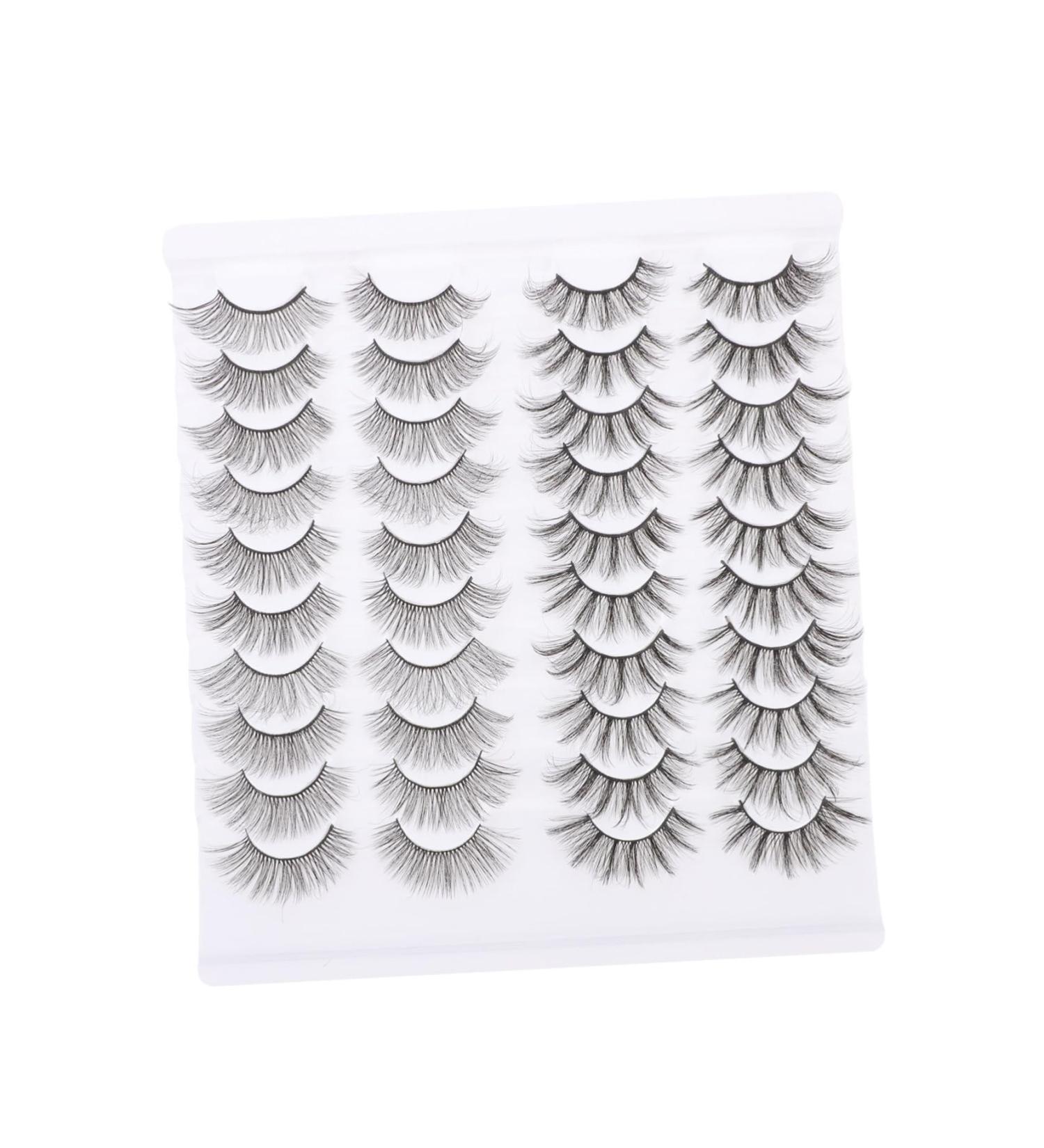 VINTORKY 20 Pairs artificial false eyelashes girl cosmetics Makeup lashes beauty kit eyelash tool grooming kit Girl Eyelashes Natural Realistic Fake Lashes Girl Makeup Eyelashes manual set - Buy Online on GoSupps.com