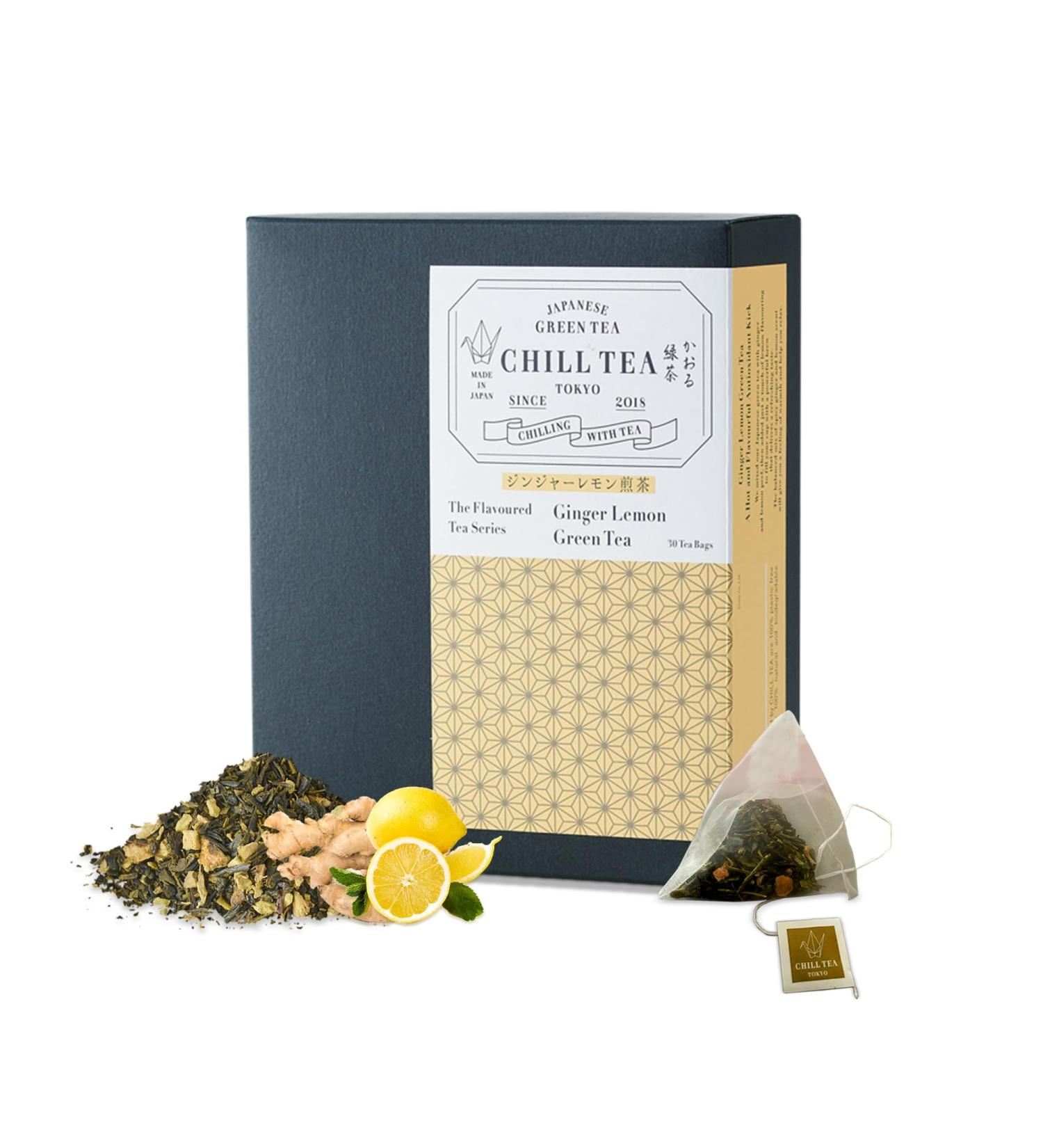  CHILL TEA Tokyo CHILL TEA Tokyo Ginger and Lemon Tea - 100% Japanese Loose Leaf Green Tea - 100% Plastic-Free Bags - Spicy and Lemon Flavor (30 Bags) - Buy Online on GoSupps.com