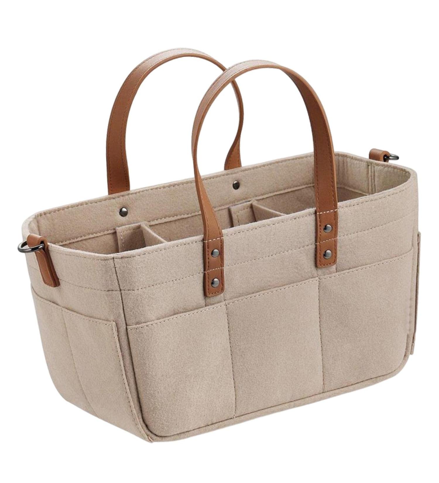 Harilla Baby Wrapping Bag Spacious & Stylish Felt Handbag for Baby Products | Khaki Weekend Organizer | Eco-Friendly & Reusable - Buy Online on GoSupps.com