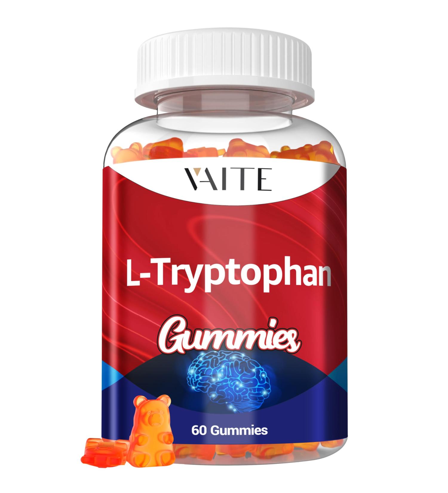 L Tryptophan 1000mg Gummies Chewable Supplement for Positive Outlook Calm Support & Inner Balance 60 Vegan Gummy to Promote Restful Nights Support Mental Focus & Encourage Peaceful Sleep - Buy Online on GoSupps.com