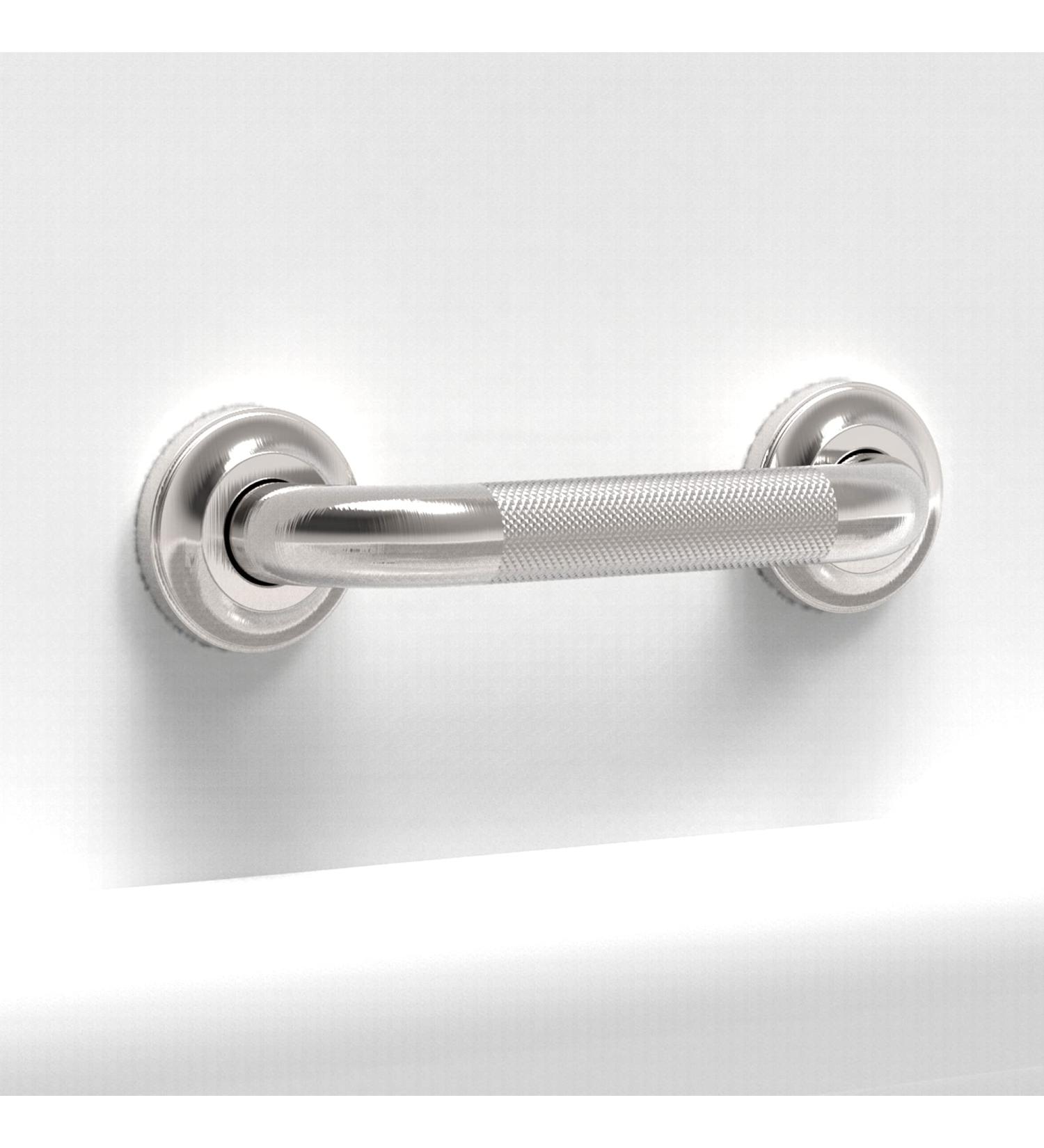 AquaChase 1-1/4 Knurled Grab Bar - ADA Compliant Bath Safety Handrail | Heavy Duty 500lbs Support - 9 Brushed Nickel | Mobility Aid for Seniors & Disabled - Buy Online on GoSupps.com