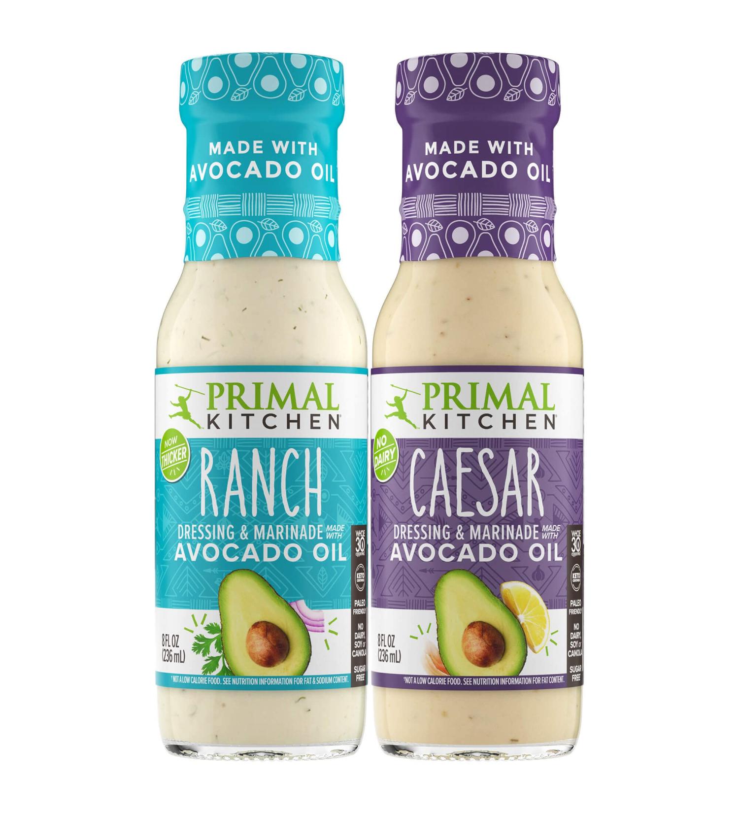 Primal Kitchen Dairy-Free Avocado Oil Dressing & Marinade Two Pack - Ranch & Caesar Combo - Buy Online on GoSupps.com