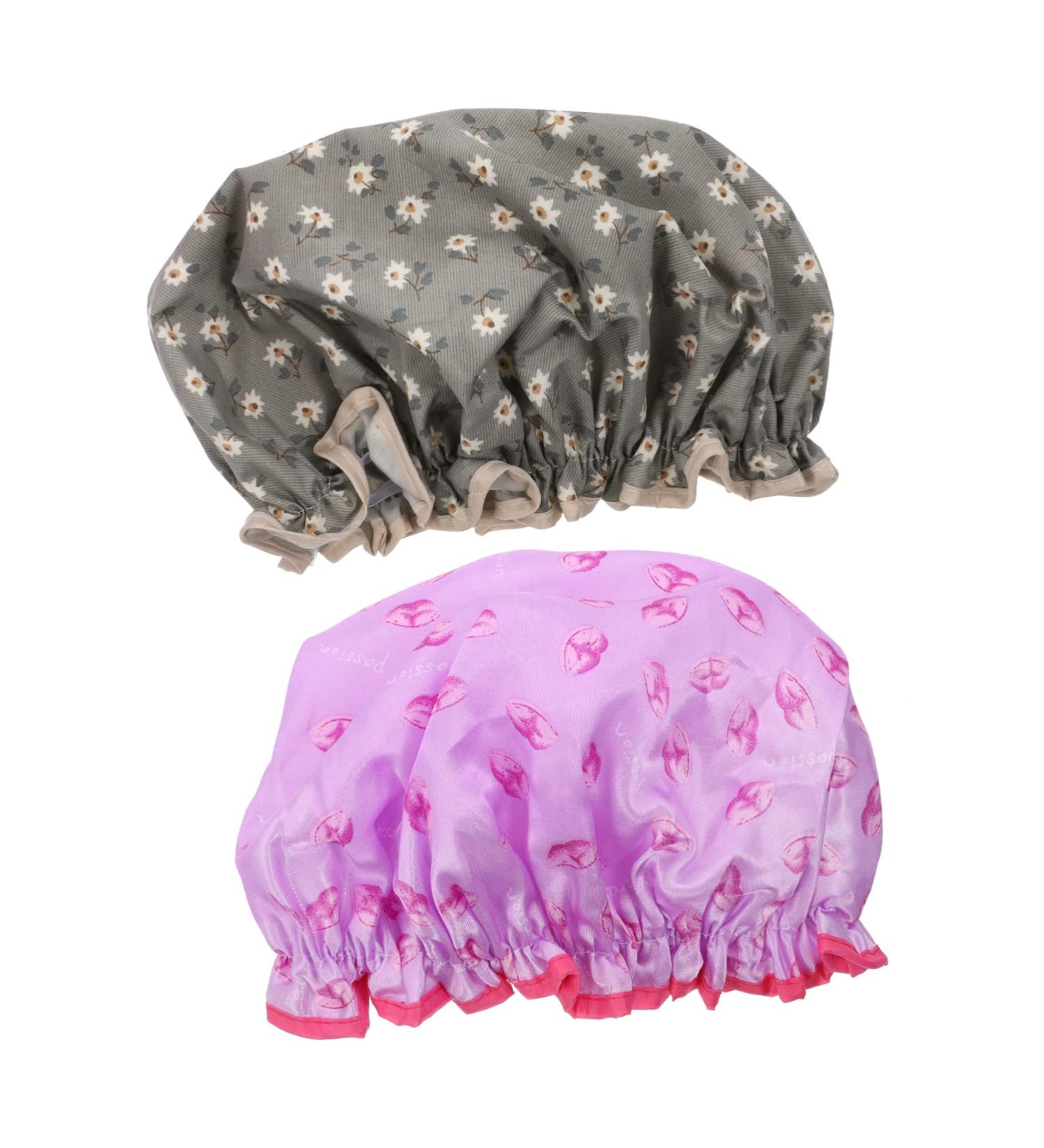 Hemoton 2pcs Satin Turban & Plastic Shower Cap Set for Women | Bath Hat & Hair Protector - PEVA Lined - Buy Online on GoSupps.com