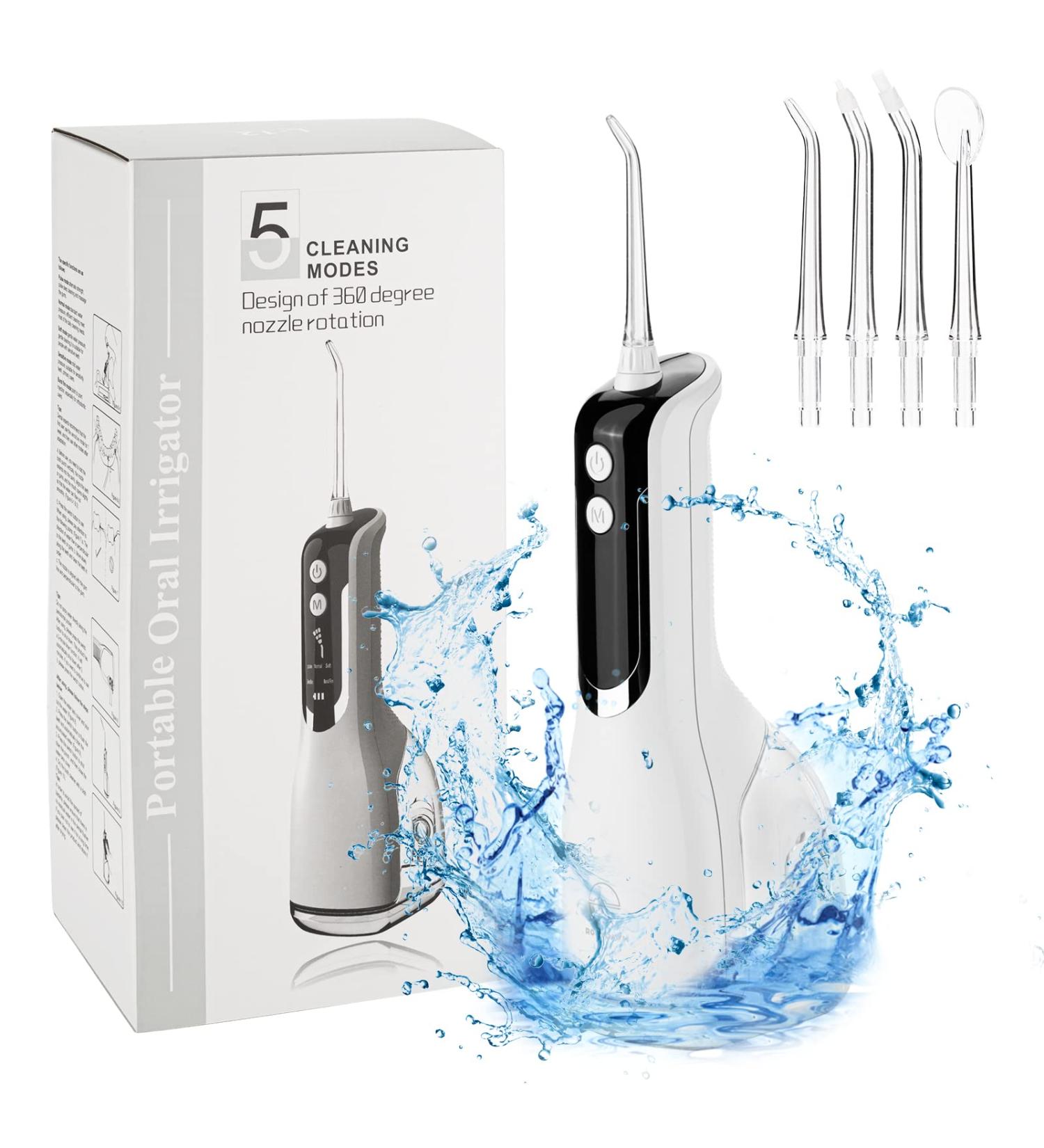 Buy Cordless Water Flosser - IPX7 Portable Oral Irrigator with LED Display 5 Modes & 4 Jet Tips | USB Rechargeable Teeth Cleaner for Home & Travel - Buy Online on GoSupps.com