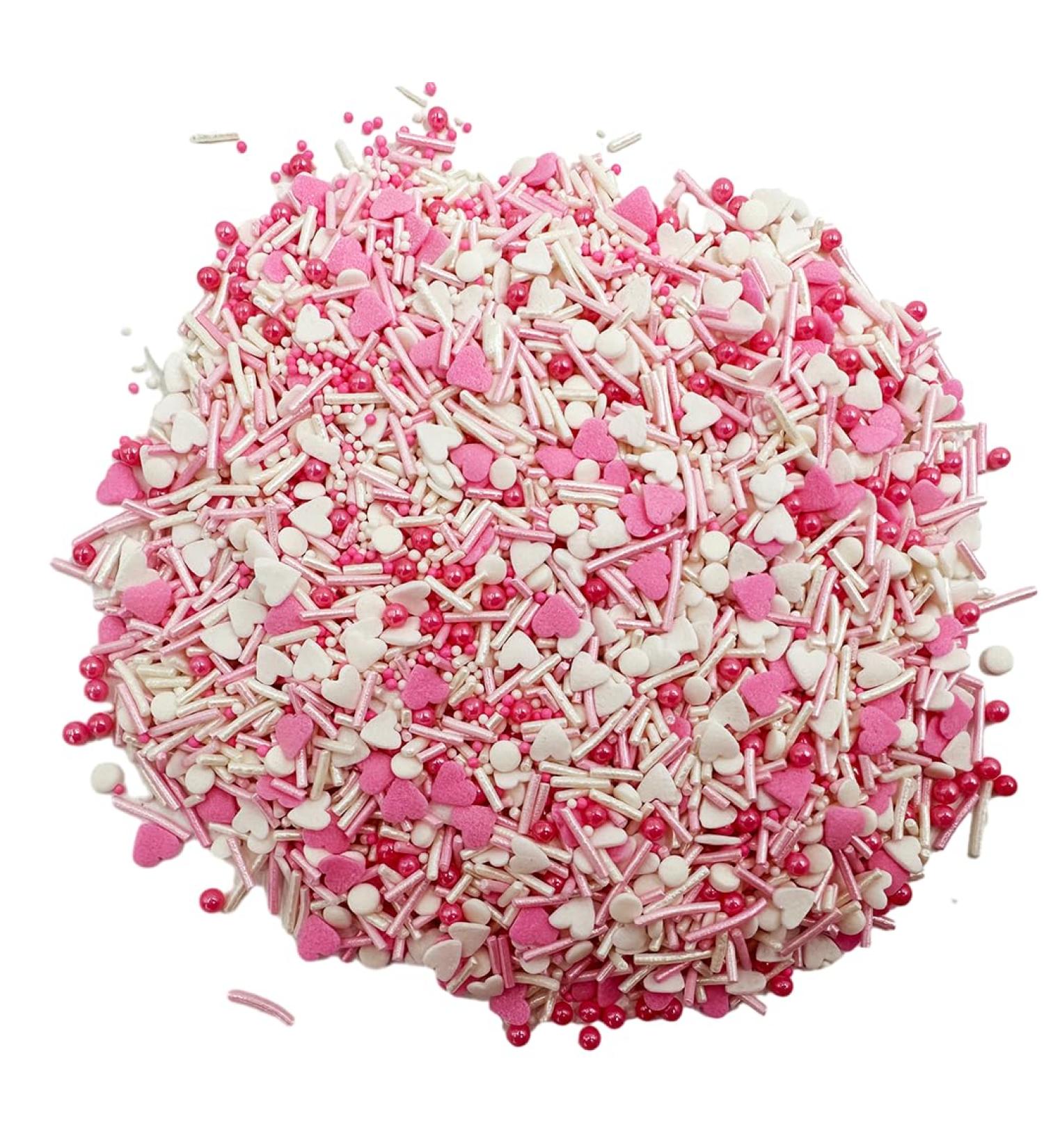 Valentines Day Edible Sprinkle Mix 120g/ 4.2oz Heart Shapes Perfect for Cake Decorations Baking Ice Cream Cookies Cupcake Topper Anniversary Wedding Birthday - Buy Online on GoSupps.com