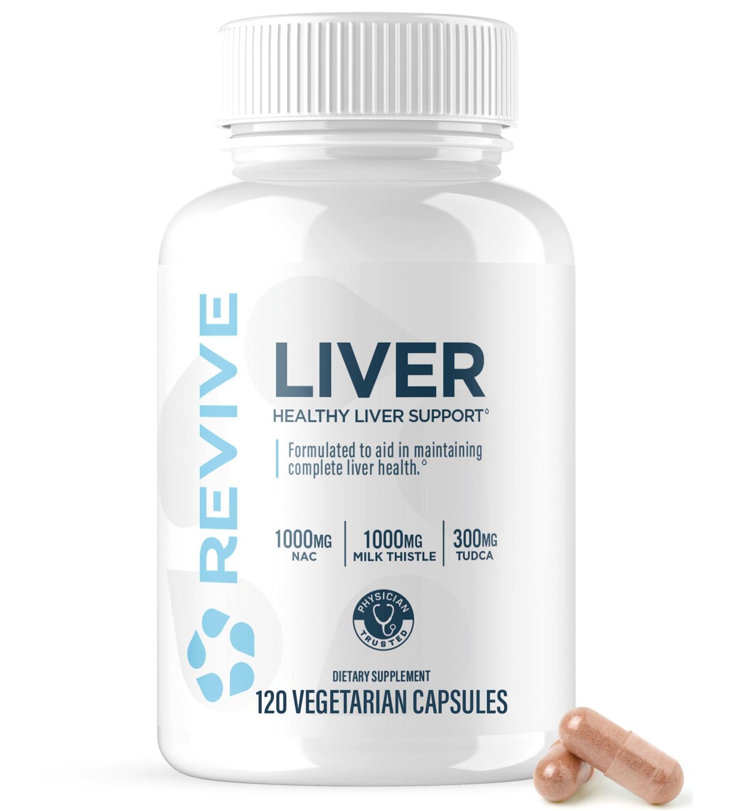 Revive MD Natural Liver Cleanse Detox & Repair Supplement Milk Thistle Liver Support Formula Promotes Healthy Liver Function & Helps Reduce Inflammation 120 Capsules (30 Servings) - Buy Online on GoSupps.com