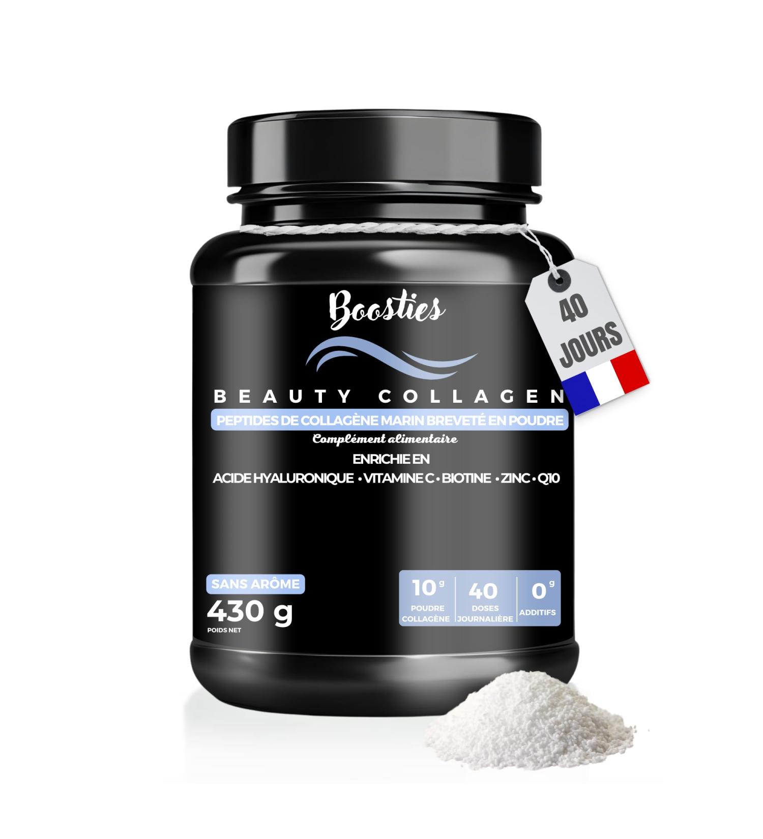 Beauty Collagen BOOSTIES (430g) | Hydrolyzed Marine Collagen Powder | 10 000 mg Aquacol per dose | Types 1 & 3 | + Hyaluronic Acid Q10 Biotin & Zinc & Vit C | Beauty Anti-Aging & Joints - Buy Online on GoSupps.com