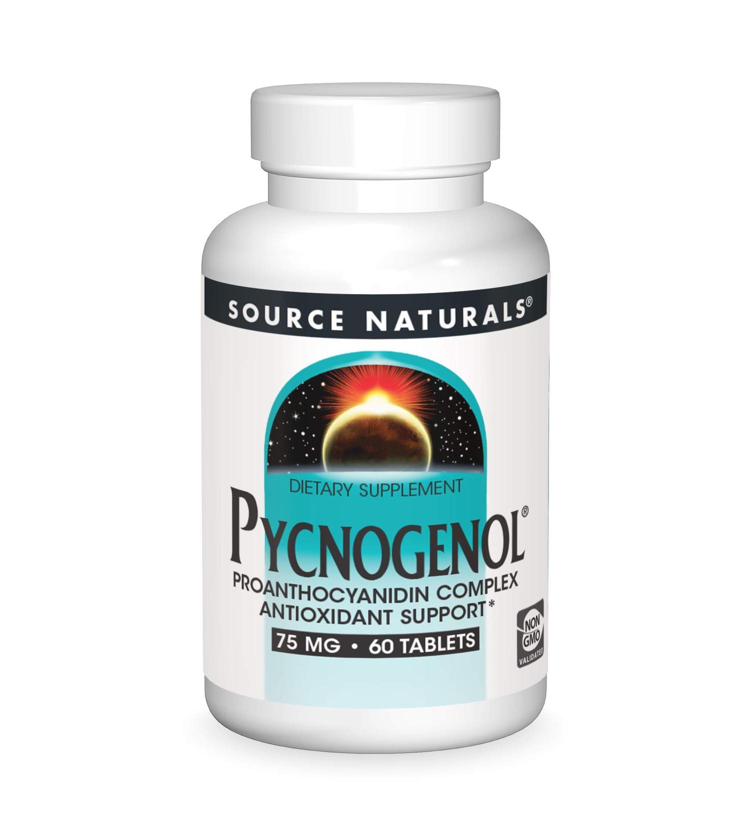 Source Naturals Pycnogenol 75mg - 60 Tablets | Proanthocyanidin Complex Supplement - Buy Online on GoSupps.com