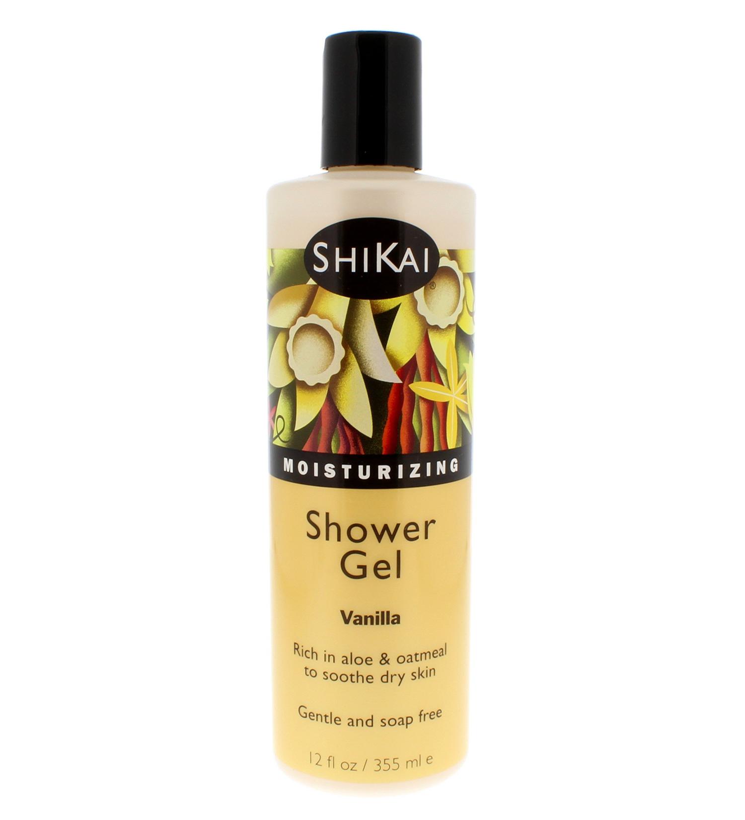 Shikai Daily Moisturizing Shower Gel - Aloe Vera & Oatmeal, Gentle Soap-Free, Vanilla Scent, 12 oz - Buy Online on GoSupps.com