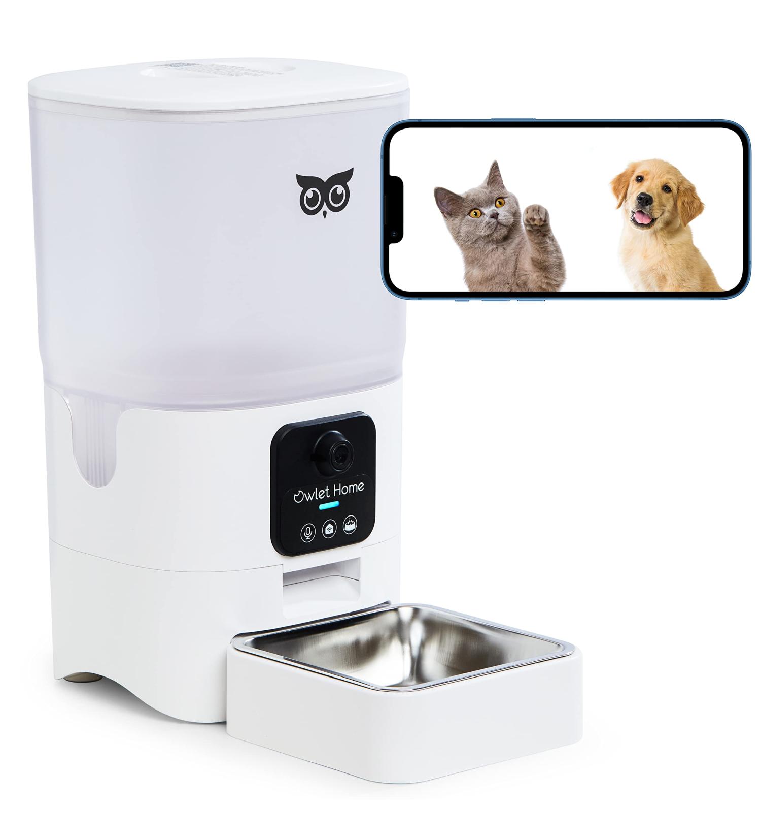 Owlet Home Smart Automatic Pet Feeder with1080P HD Camera for Cats & Dogs (6L)  WiFi  Live Video  Auto Night Vision  2-Way Audio  Works with Alexa & Google Assistant  Motion Alert  No Monthly Fee - Buy Online on GoSupps.com