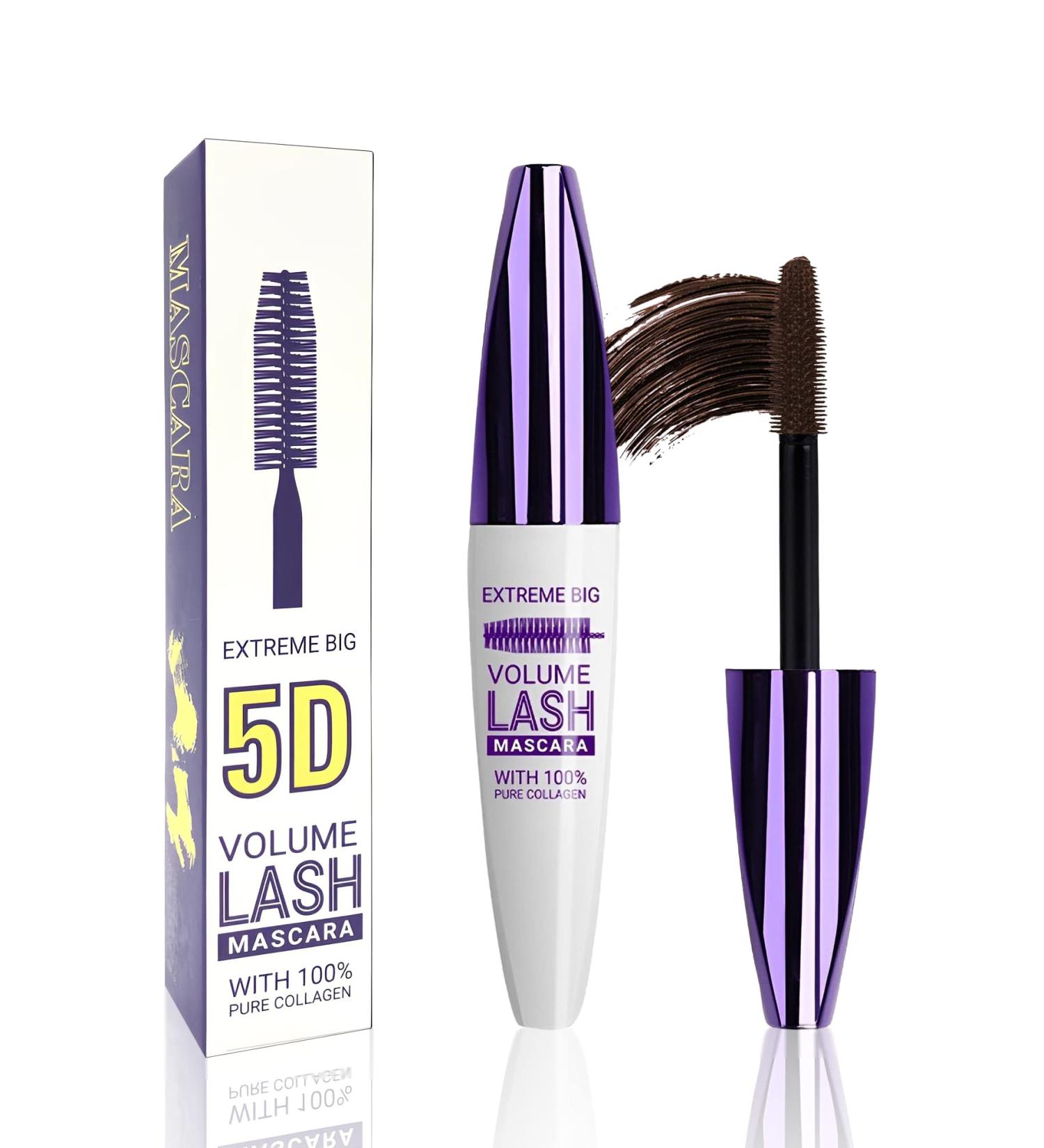 5D Brown Mascara Voluminous Waterproof-1Pcs Silk Fiber Tubing Mascara for Eyelashes Volume and Length Curling Eye Lash Longlasting Smudegproof Colored Mascara Liquid Lash Extensions Mascara for Women 02# Brown - Buy Online on GoSupps.com