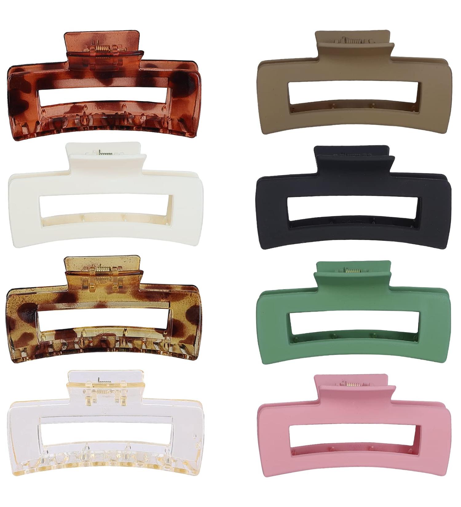8 PCS Rectangular French Design Hair Claw Clips for Women and Girls - Buy Online on GoSupps.com