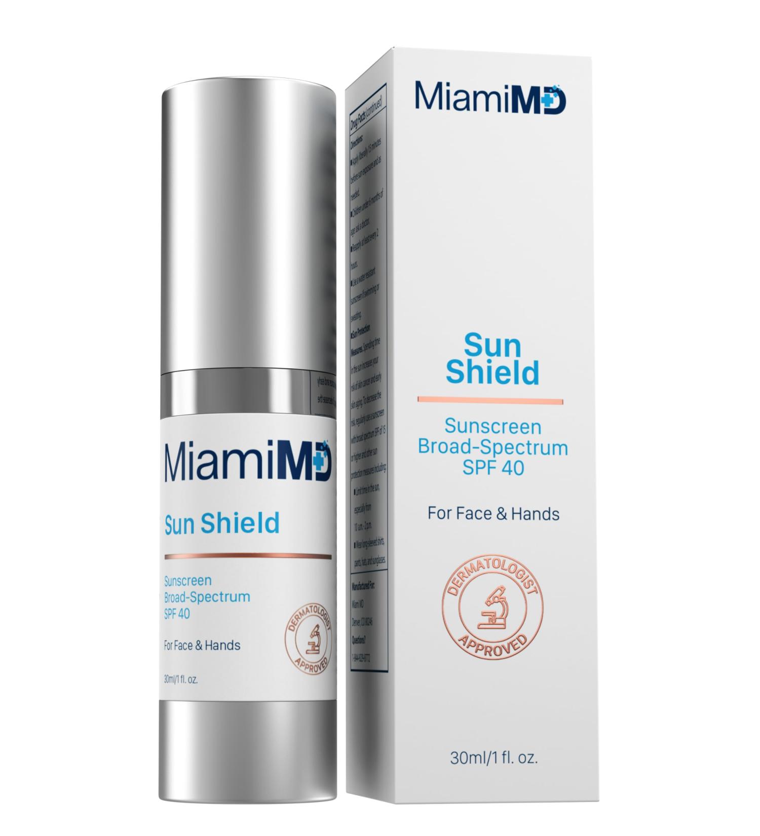 Sun Shield Facial Sunscreen Moisturizer - SPF 40 Broad Spectrum with Aloe Vera & Vitamin C - Paraben & Cruelty Free Face Care for All Skin Types - International Shipping Available - Buy Online on GoSupps.com