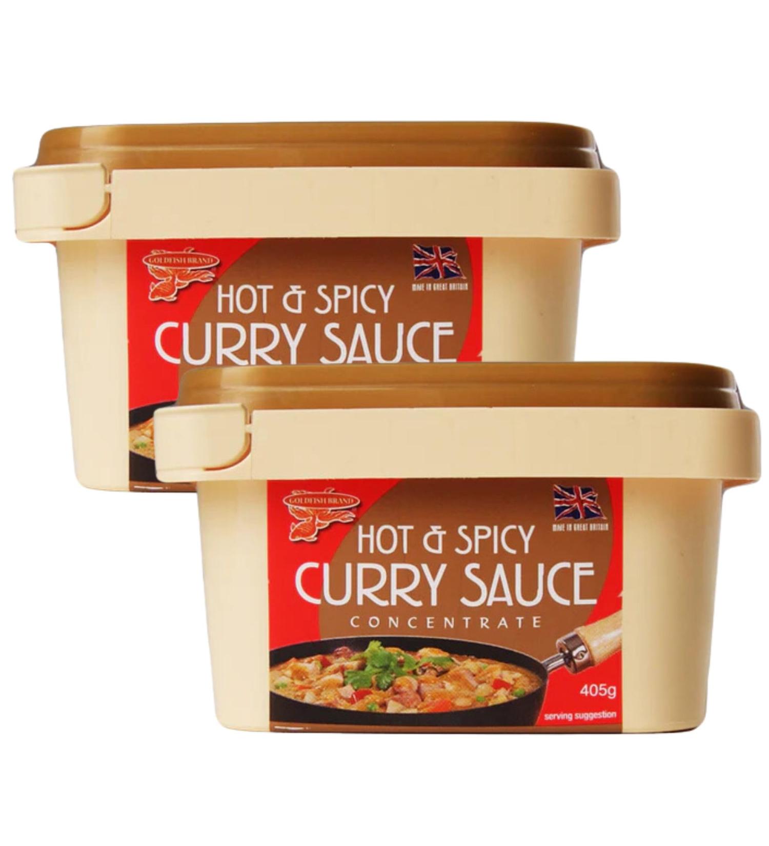 UpLabel Creations (2 Pack) Goldfish Hot and Spicy Chinese Takeaway Curry Sauce Paste Concentrate 405g - Buy Online on GoSupps.com