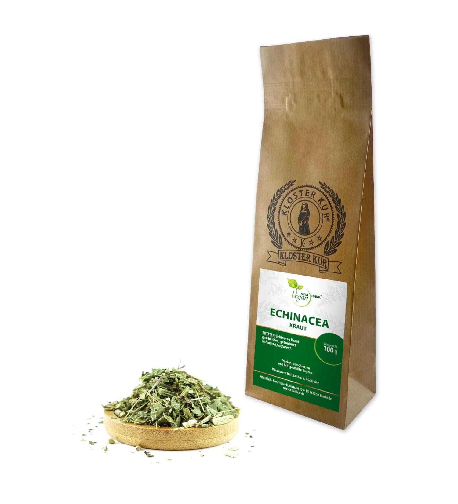 Vita Ideal Vegan Echinacea - 100g Cut & Dried Herbal Tea - Purple Sun Hat Blend Additive-Free Infusion - Buy Online on GoSupps.com