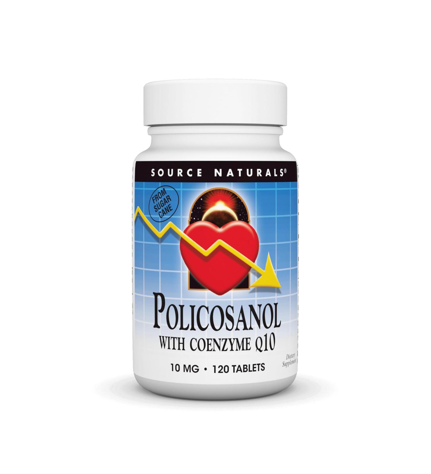 Buy Source Naturals Policosanol with Coenzyme Q10 - 10mg 120 Tablets | International Shipping Available - Buy Online on GoSupps.com
