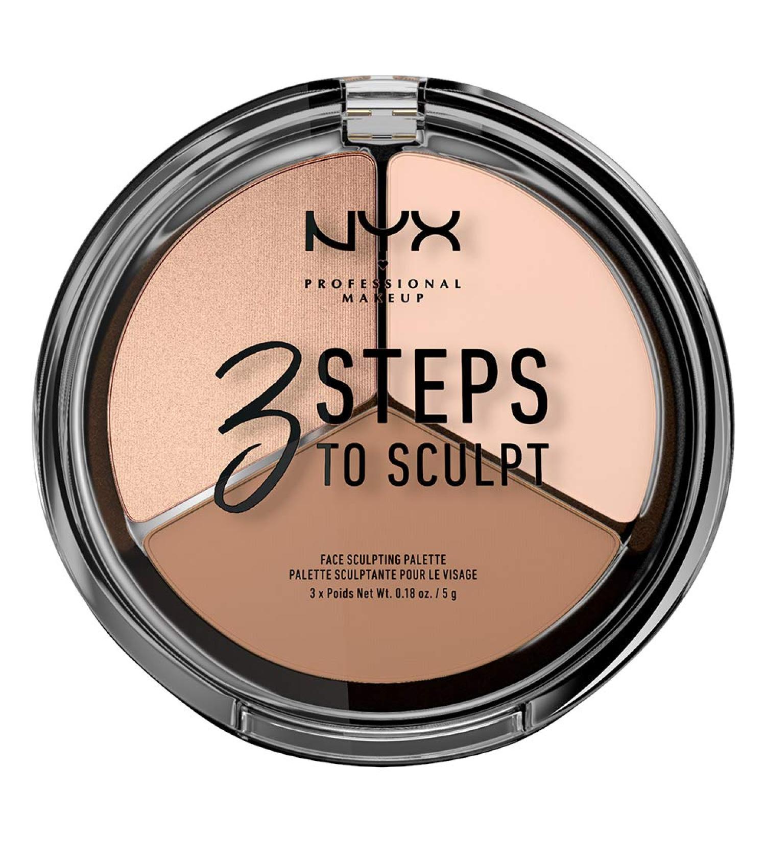NYX 3 Steps to Sculpt Face Contour Palette - Fair 0.54 oz | Professional Makeup - Buy Online on GoSupps.com