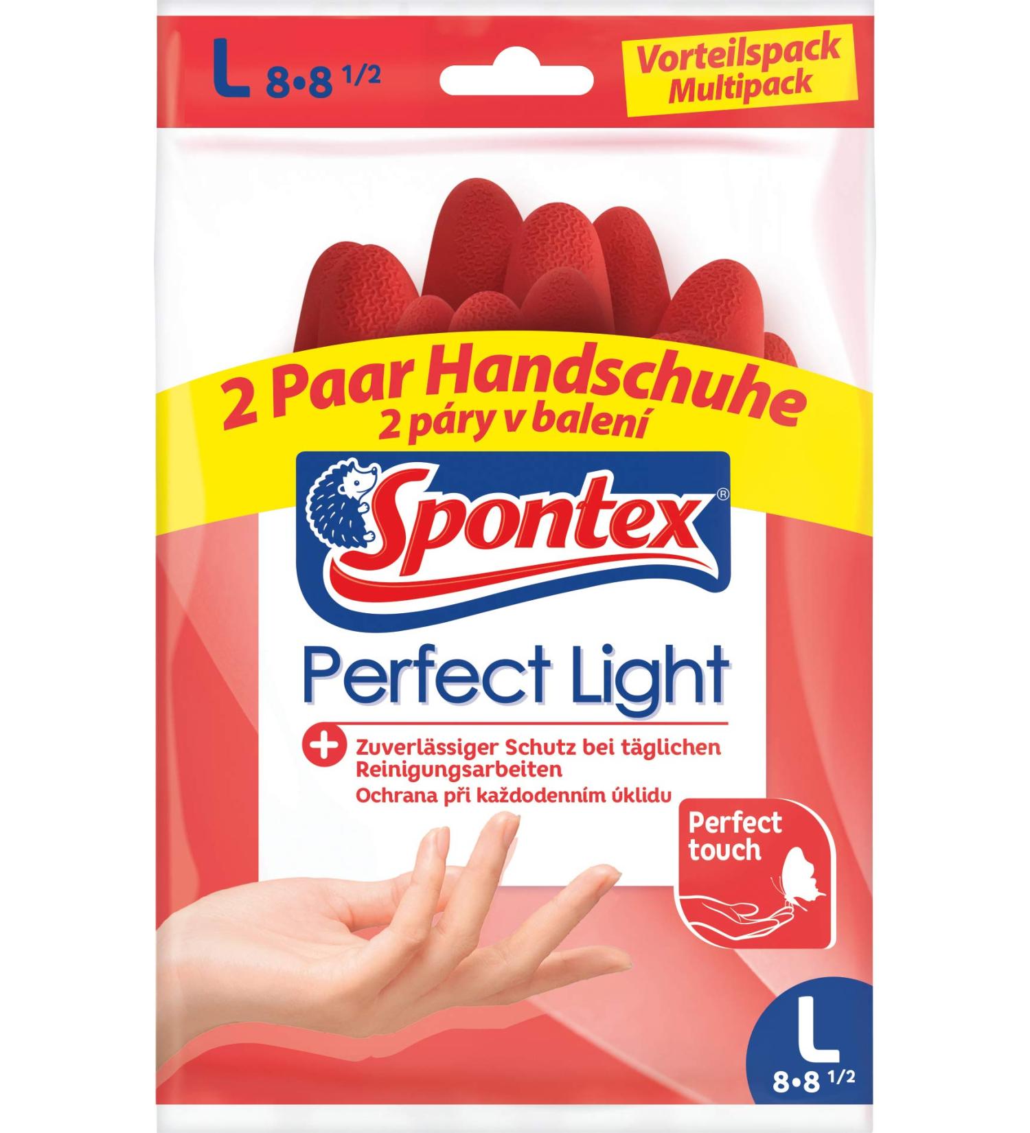 Spontex Perfect Light Household Gloves - Eco-Friendly Latex Anti-Slip Size L 2 Pairs for All Cleaning Tasks - International Shipping Available - Buy Online on GoSupps.com