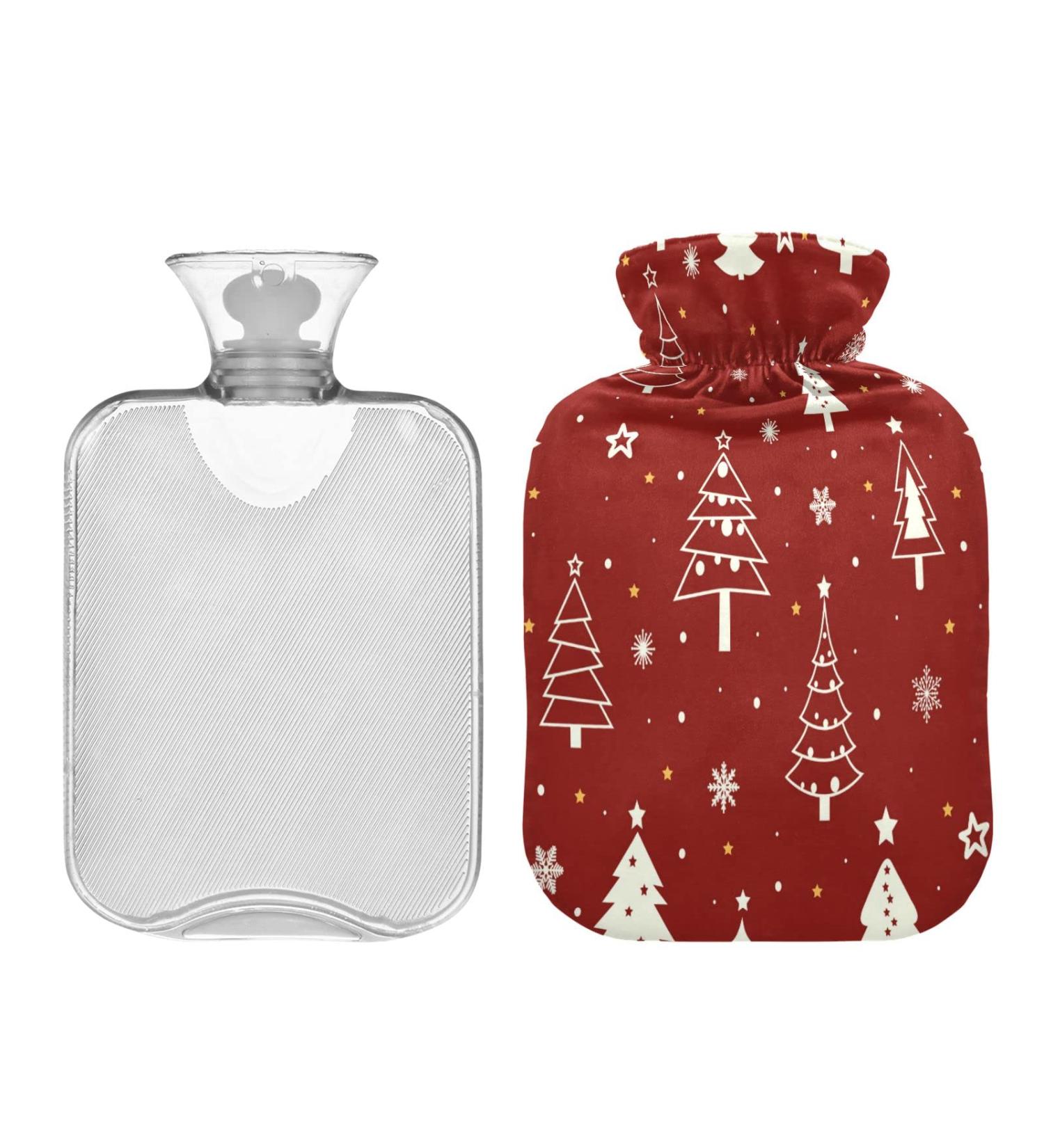 KCLDECI 2L Hot Water Bottle with Christmas Trees Cover - Pain Relief Foot Warmer & Hot/Cold Therapy - Buy Online on GoSupps.com