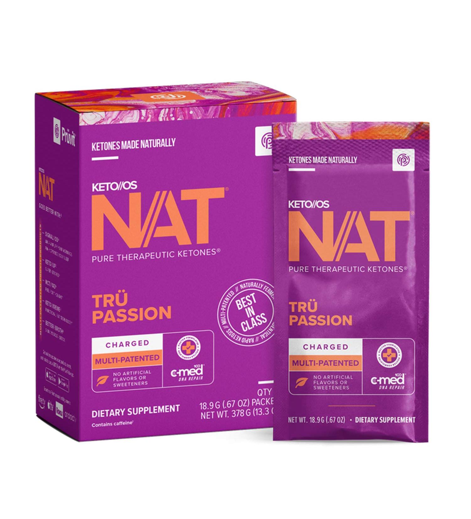 Keto//OS NAT Tru Passion Exogenous Ketones - BHB Salts Supplement for Energy Boost (20 Count) - Buy Online on GoSupps.com