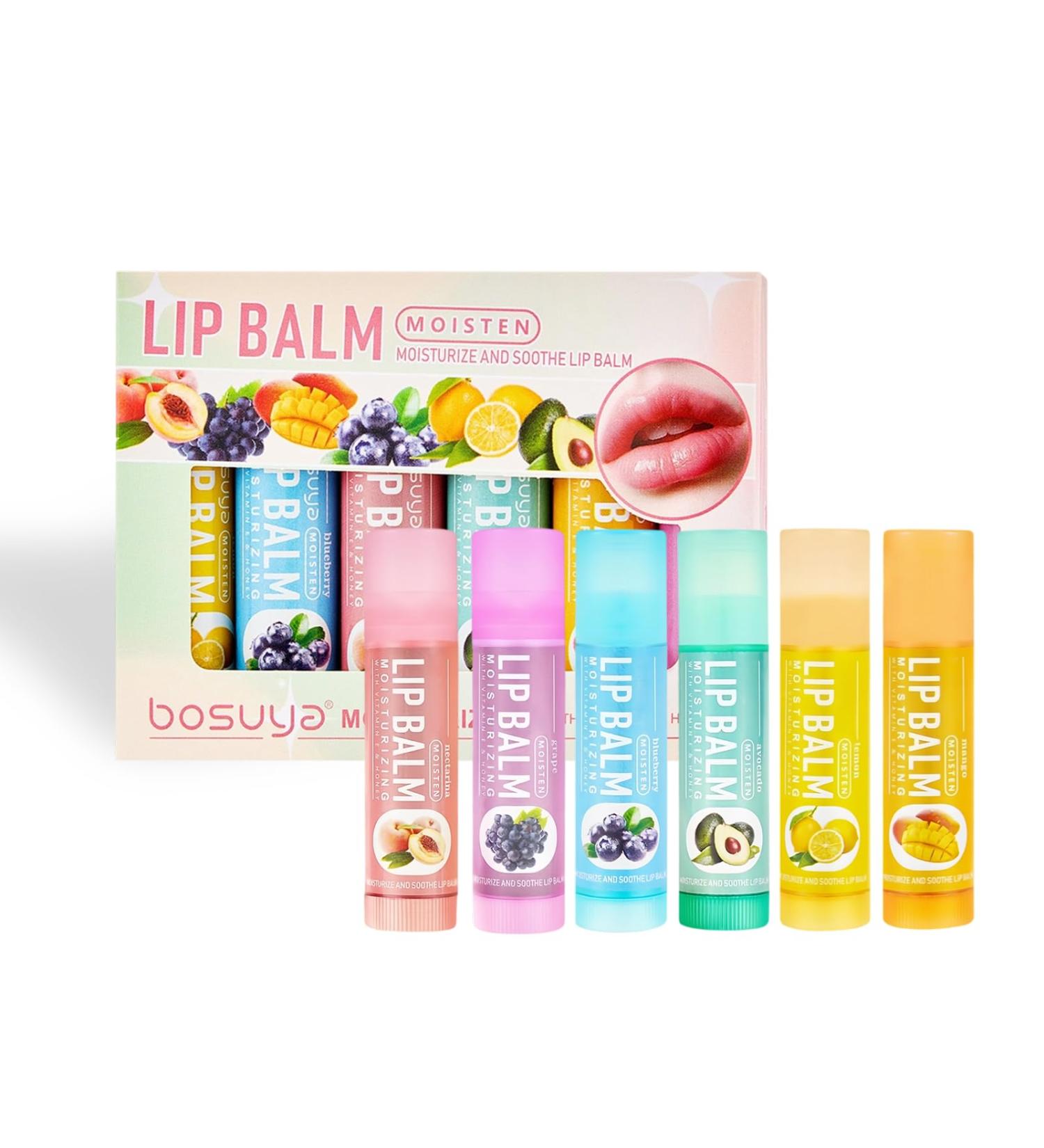 SNBUHA Lip balm set fruit flavored lip gloss 6 fruit flavors moisturizing balm for cracked and dry lips - Buy Online on GoSupps.com