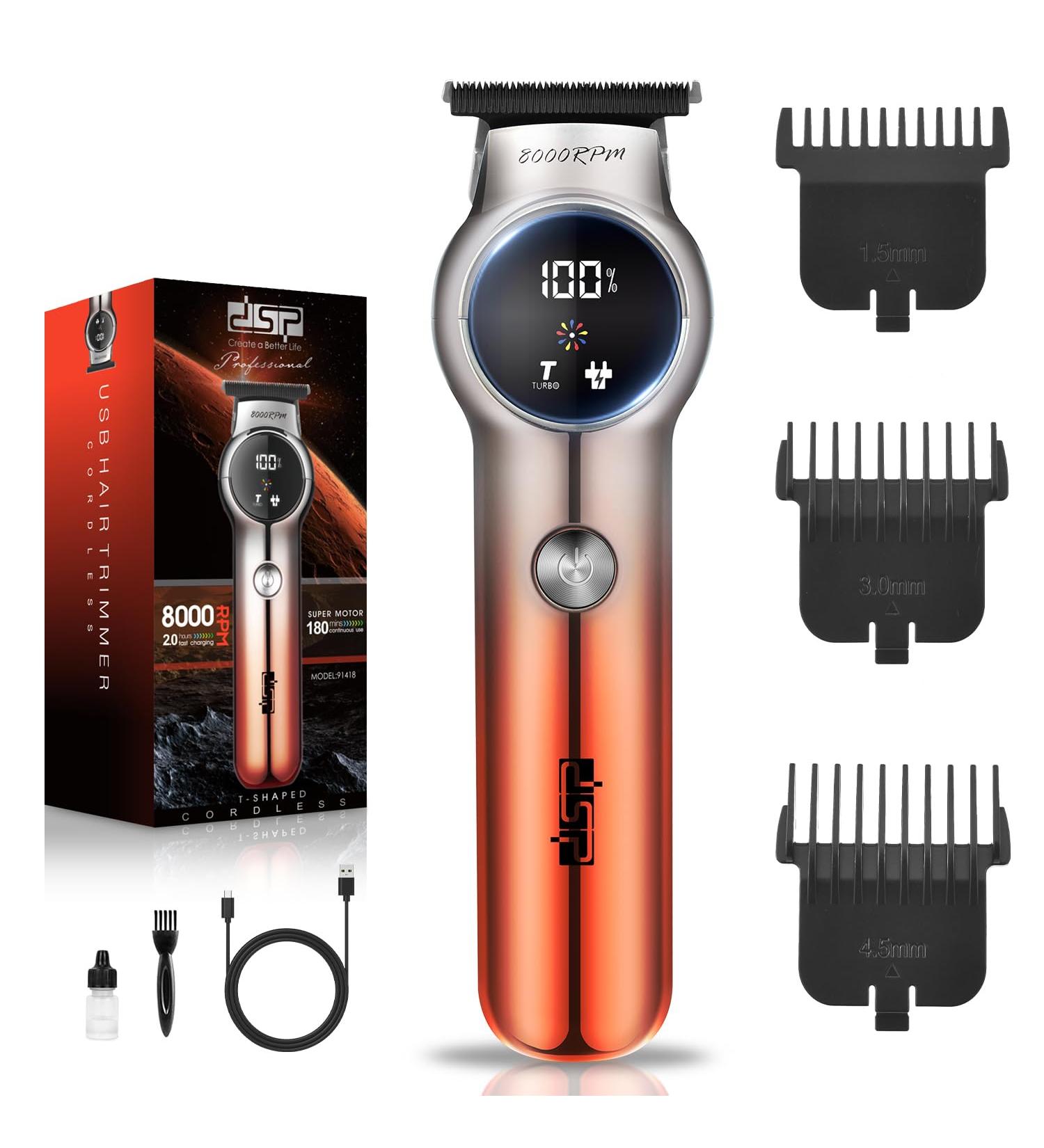 DSP Zero Gap Trimmer for Men - Cordless Clippers with Turbo Speed 8000 RPM Fast Charging & LED Display - Perfect Hair Cutting Tool - Buy Online on GoSupps.com
