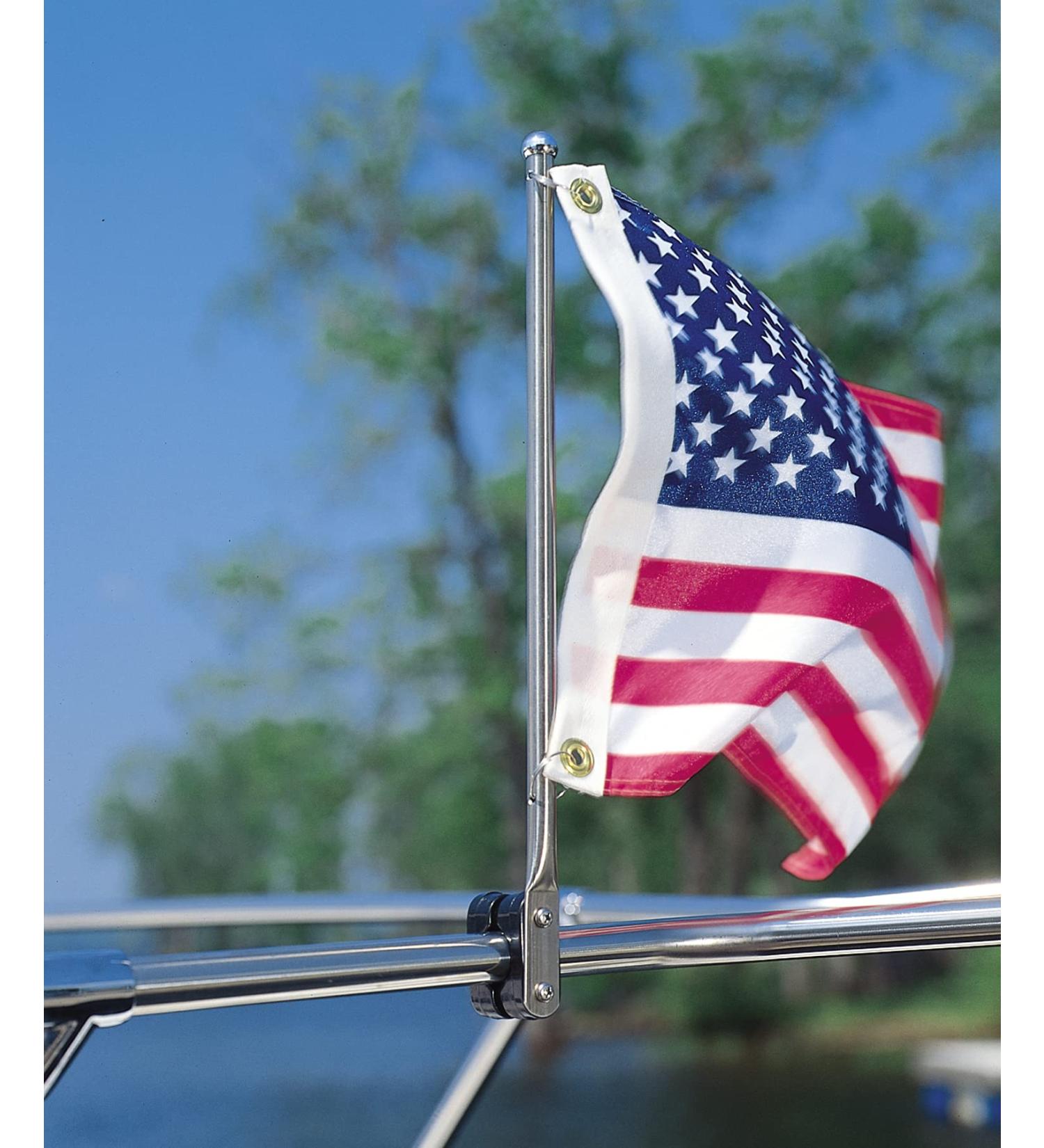 Taylor Made Products 971 Stainless Steel Rail Mount Boat Pulpit Staff (7/8" - 1 1/4" ), Silver