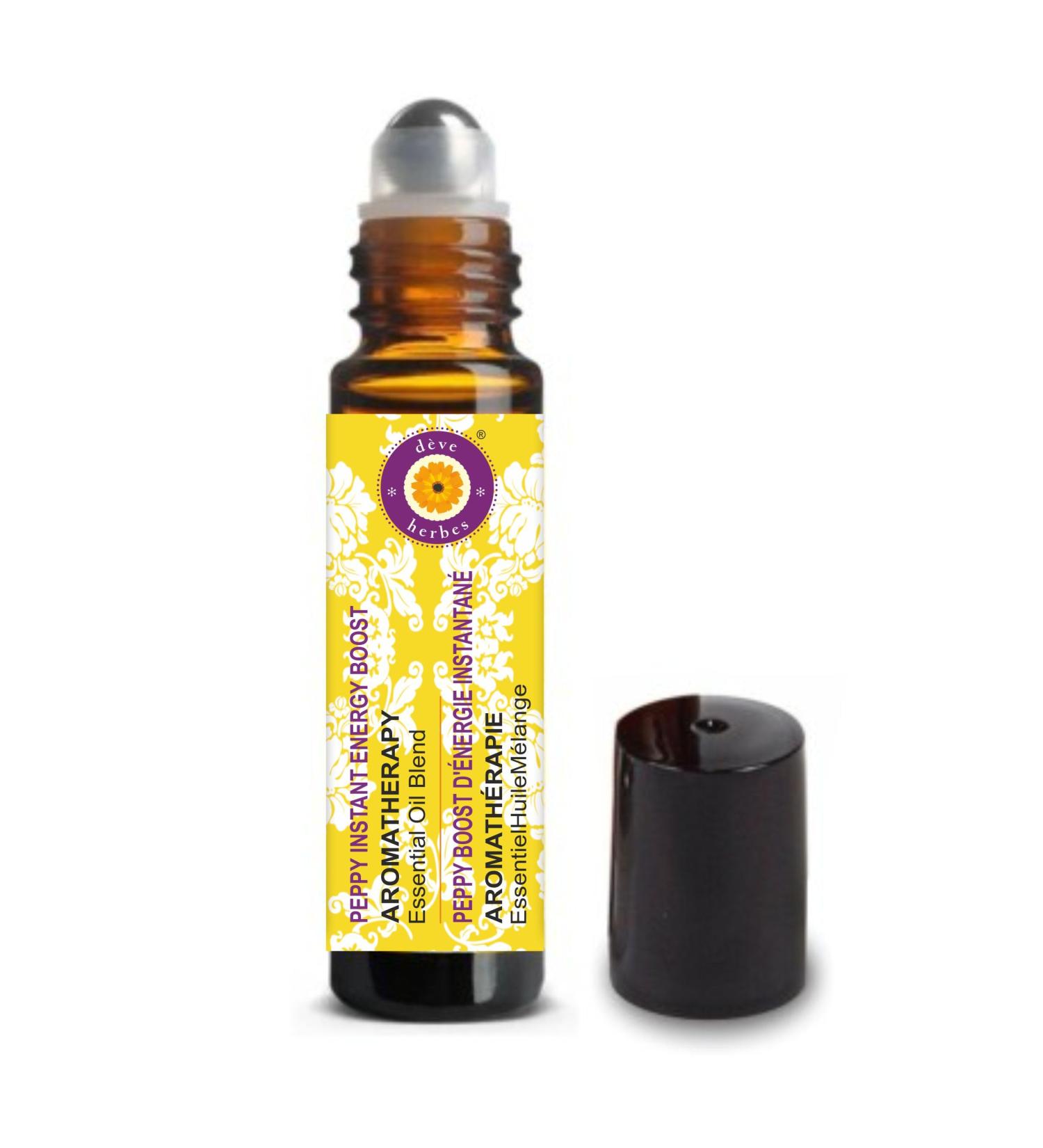 Deve Herbes PEPPY - INSTANT ENERGY BOOST - Aromatherapy Essential Oil Blend for Instant Physical & Mental Energy with Essential Oils 10ml (0.33oz) - Buy Online on GoSupps.com