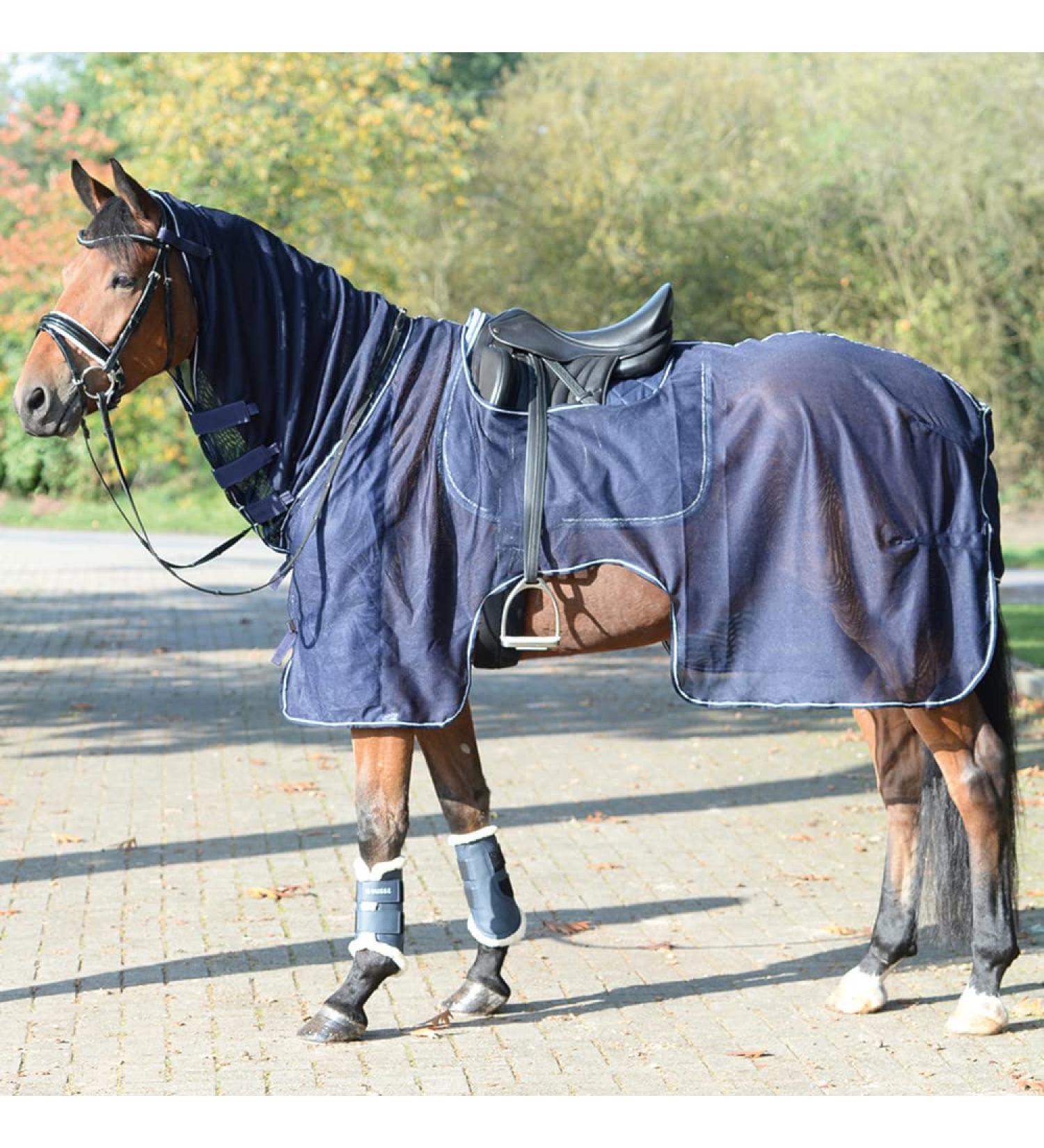 Busse Fly Riding Blanket Moskito III Navy with Neck Part 115 Navy