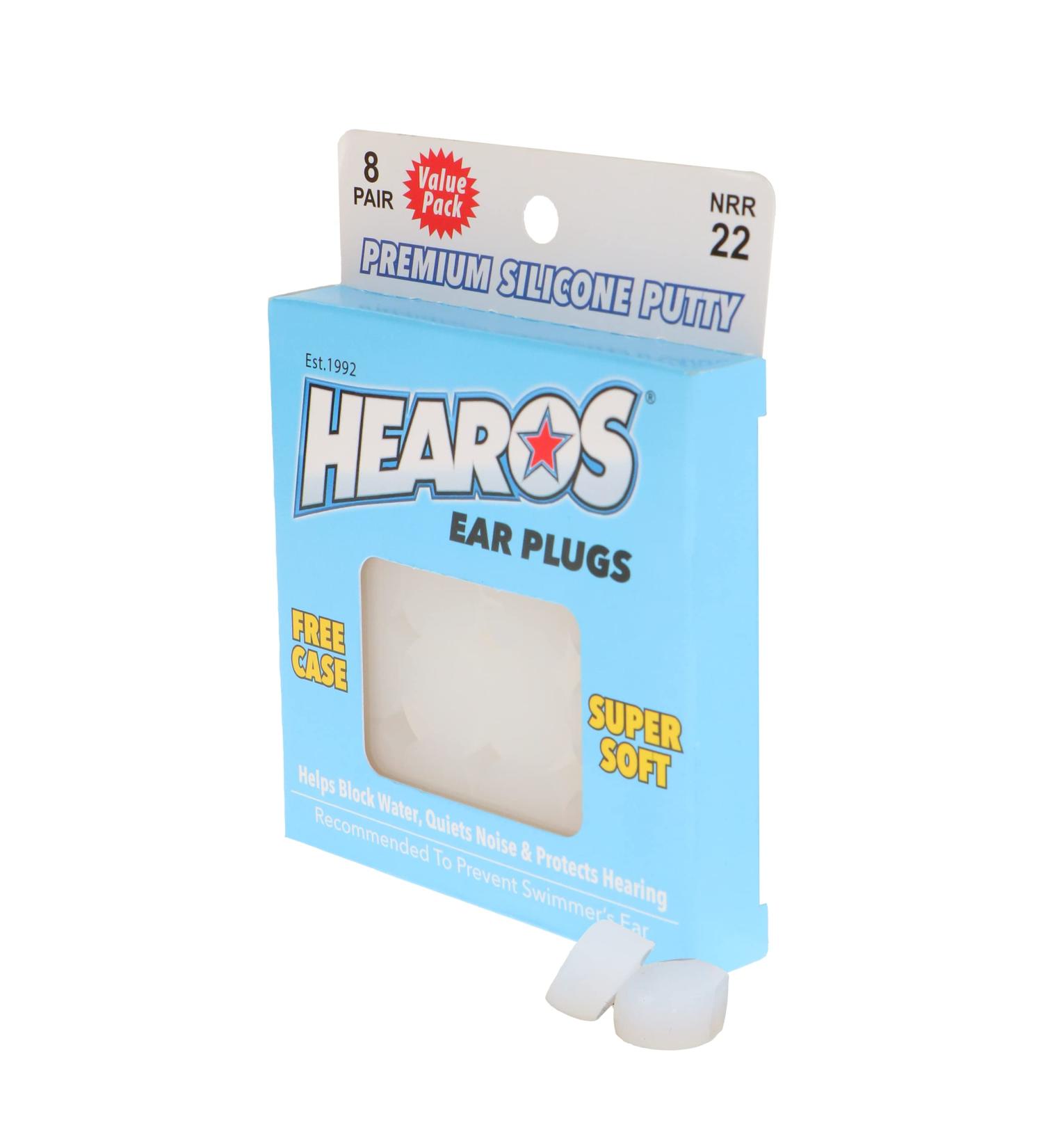 HEAROS Moldable Silicone Waterproof Swimming Earplugs - NRR 22 - 8 Pairs - Buy Online on GoSupps.com