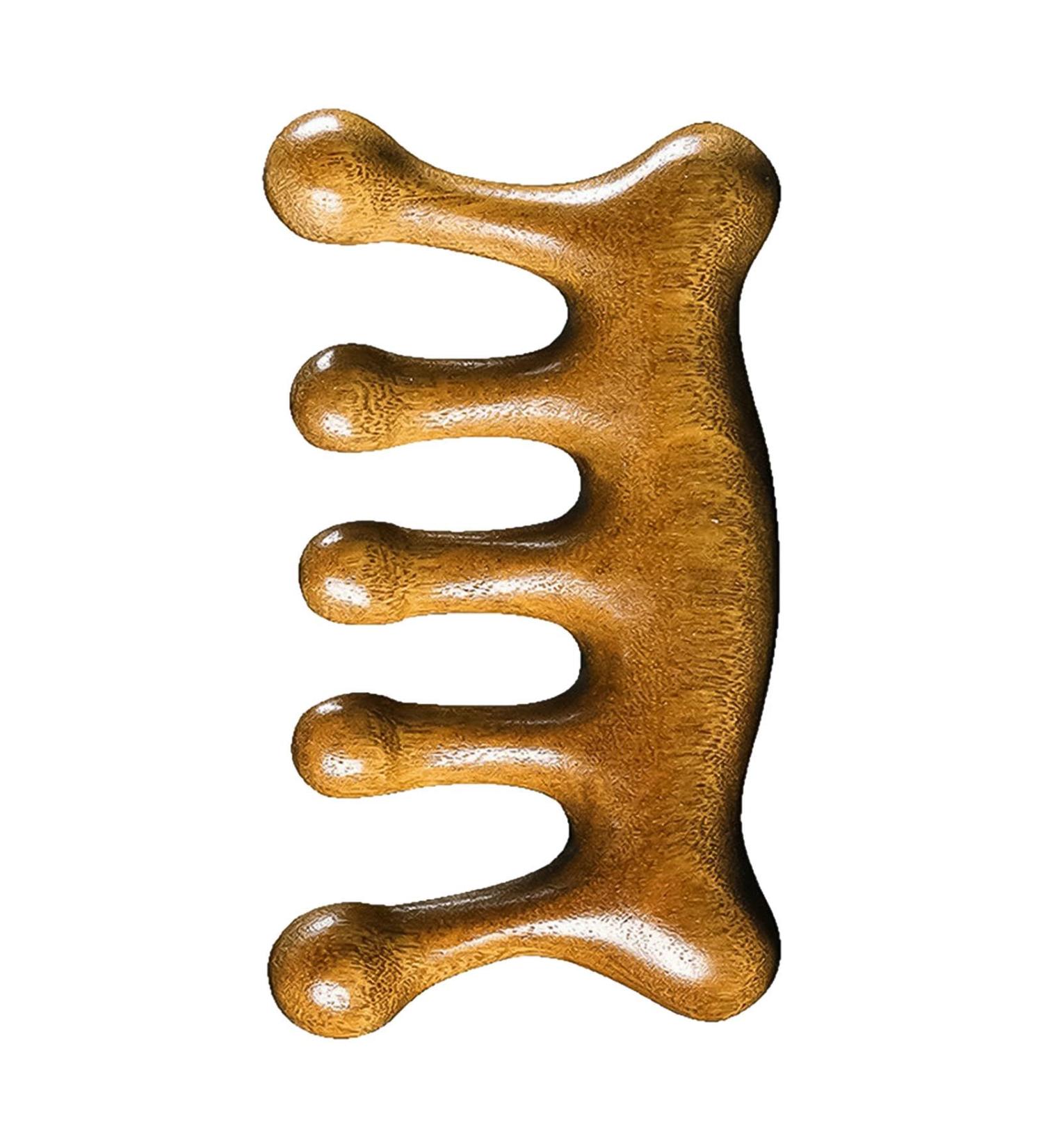 Sandalwood Scalp Massager for Hair Growth | Manual Head Massager for Women | Natural Wood Head & Shoulders Relief - Buy Online on GoSupps.com