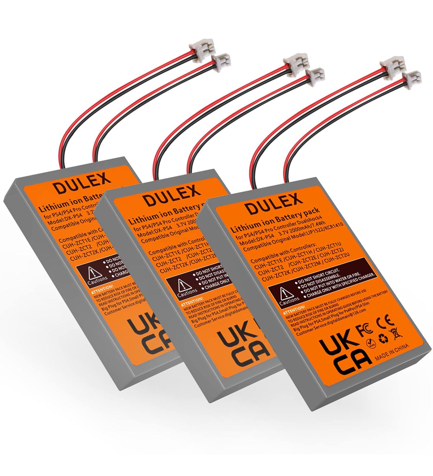 Buy DULEX 3.7V 2000mAh Replacement Battery for PS4 Dualshock 4 - 3-Pack with Big & Small Plug - International Shipping Available - Buy Online on GoSupps.com