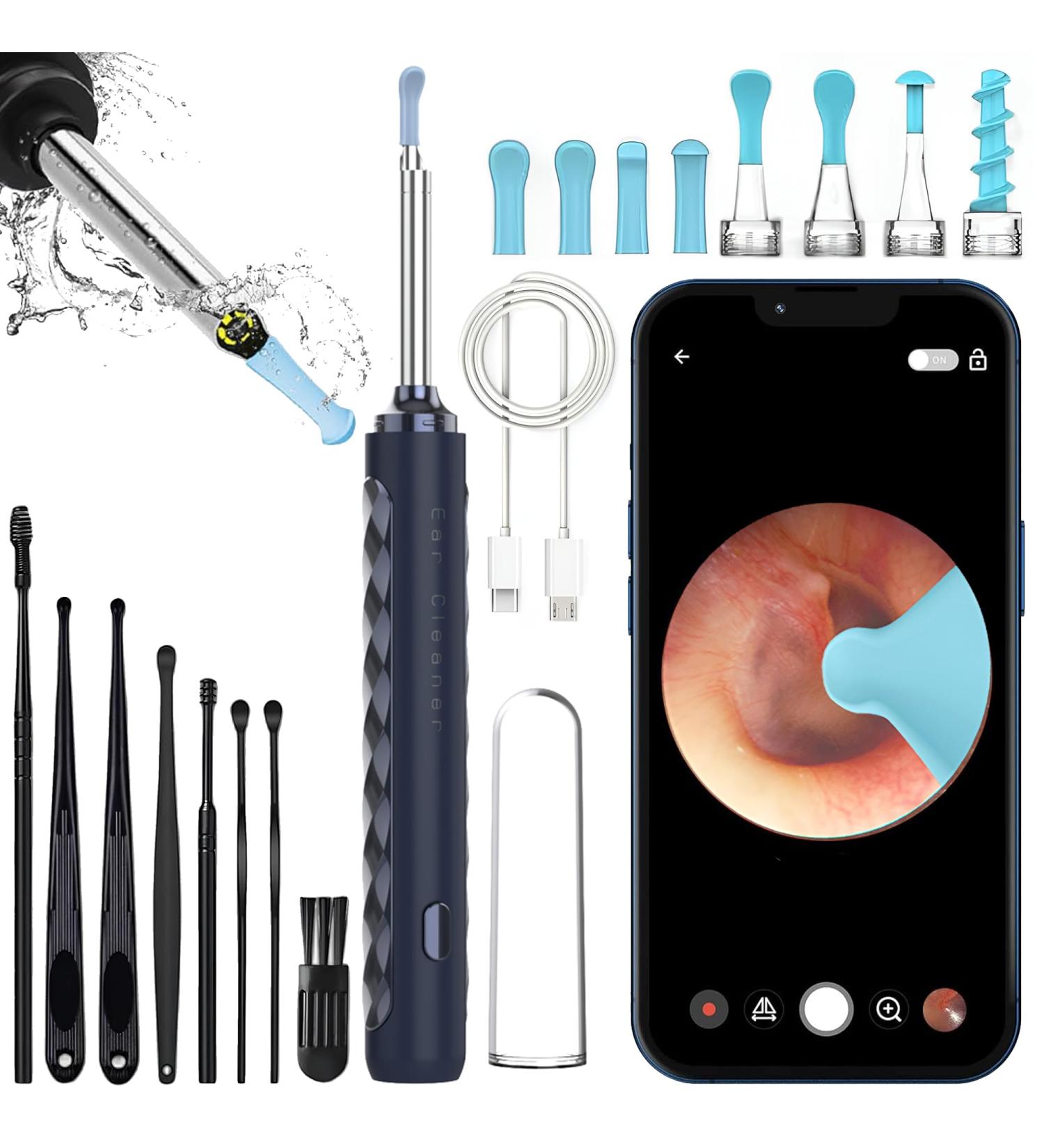 Ear Wax Removal Kit - 1080 HD Camera Otoscope for iPhone/Android | Smart Ear Cleaner with Light & Accessories Set - Ships Internationally - Buy Online on GoSupps.com