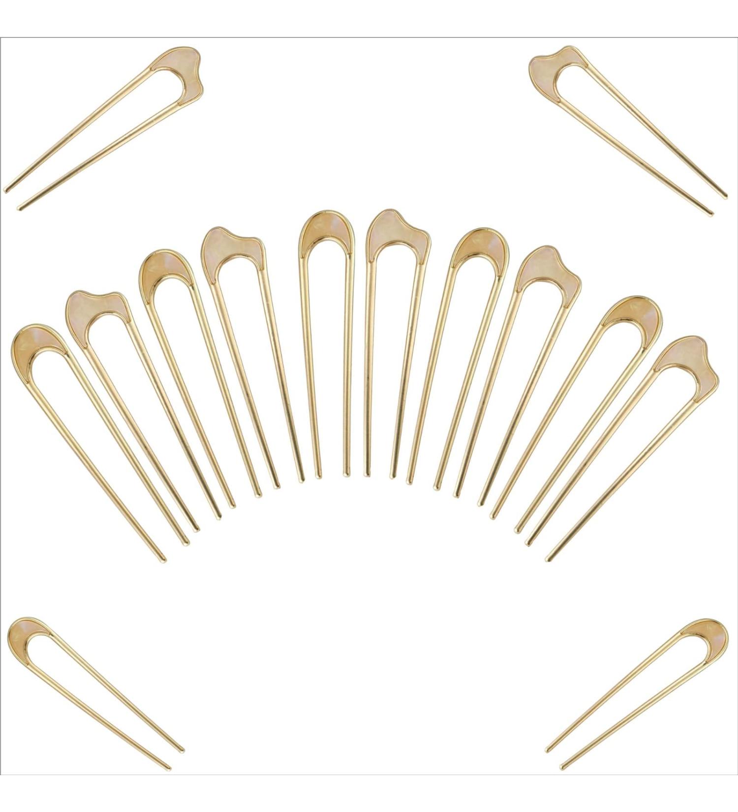 French Hair Pin U Shaped Metal (Pack of 4) - Ideal for Thick Hair - Elegant Hair Fork for Buns - Women's Hairstyle Accessories - Buy Online on GoSupps.com