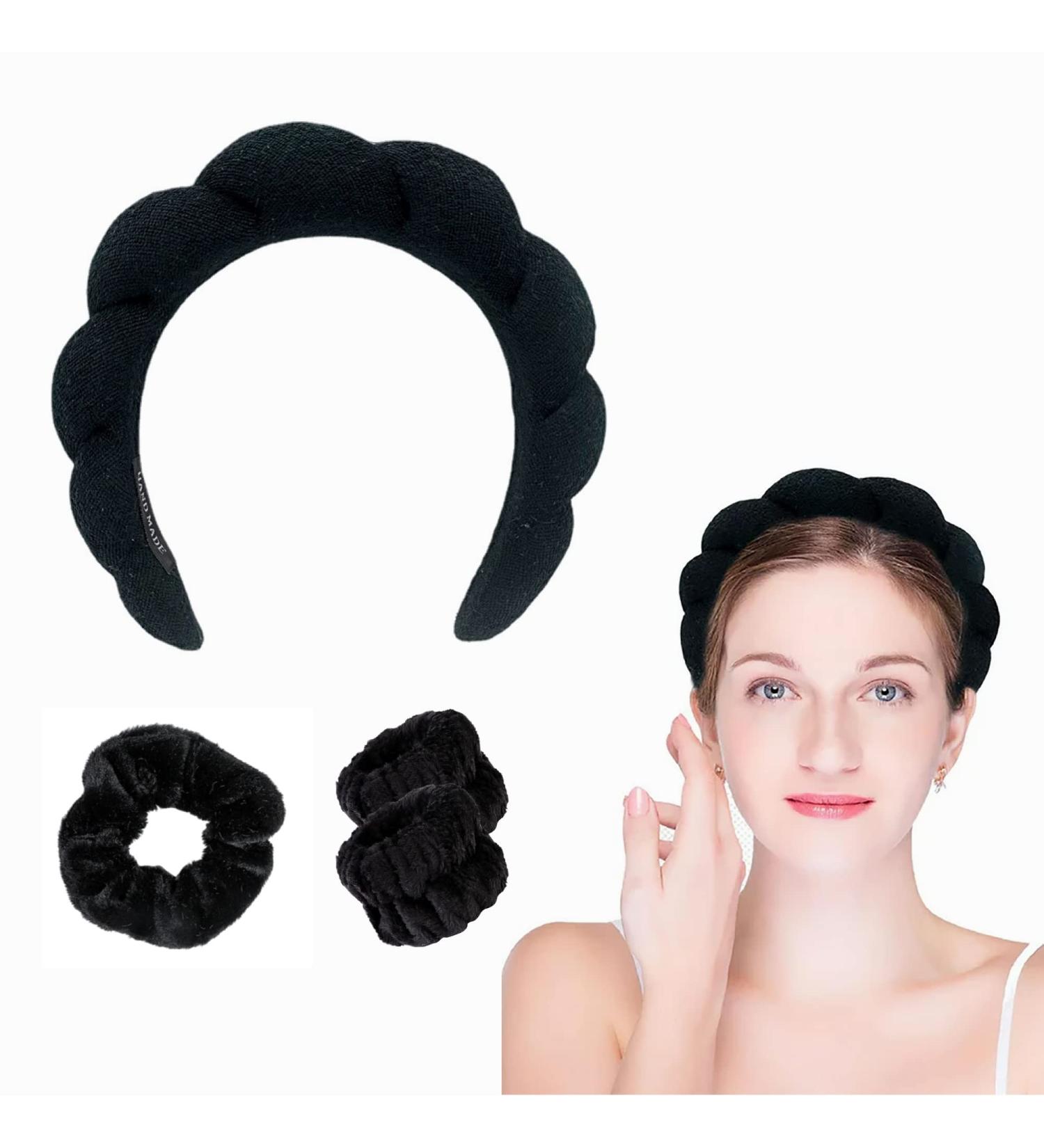 Yiuwccd 4pc Padded Sponge Headbands for Women - Wide Hairbands for Beauty & Fashion | Black - Buy Online on GoSupps.com