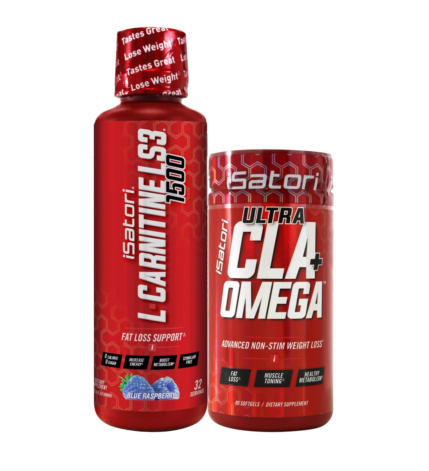 iSatori L-Carnitine LS3 Blue Raspberry 1500mg (32 Servings) Ultra CLA (90 Softgels) Liquid L-Carnitine with Acetyl Omega 3 6 9 Safflower Oil - Buy Online on GoSupps.com