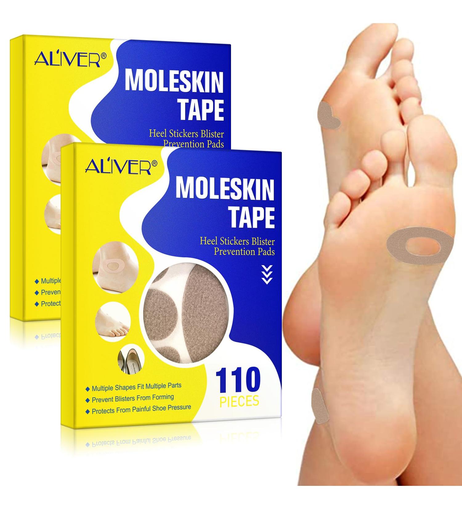 Moleskin Tape for Feet - Quality Heel Stickers & Anti-wear Pads | Blister Prevention & Foot Protection (220 Pieces - Buy Online on GoSupps.com
