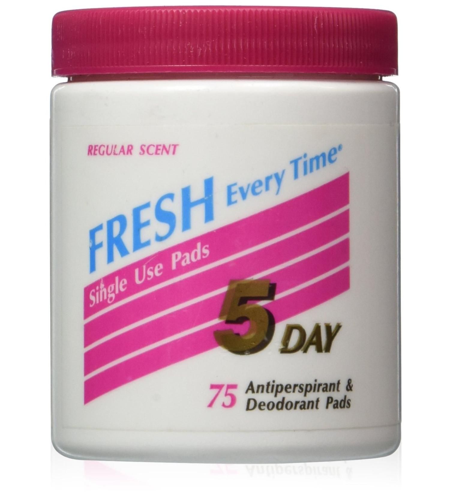 5 Day Antiperspirant and Deodorant Pads Regular Scent 75 Each (3 Pack)